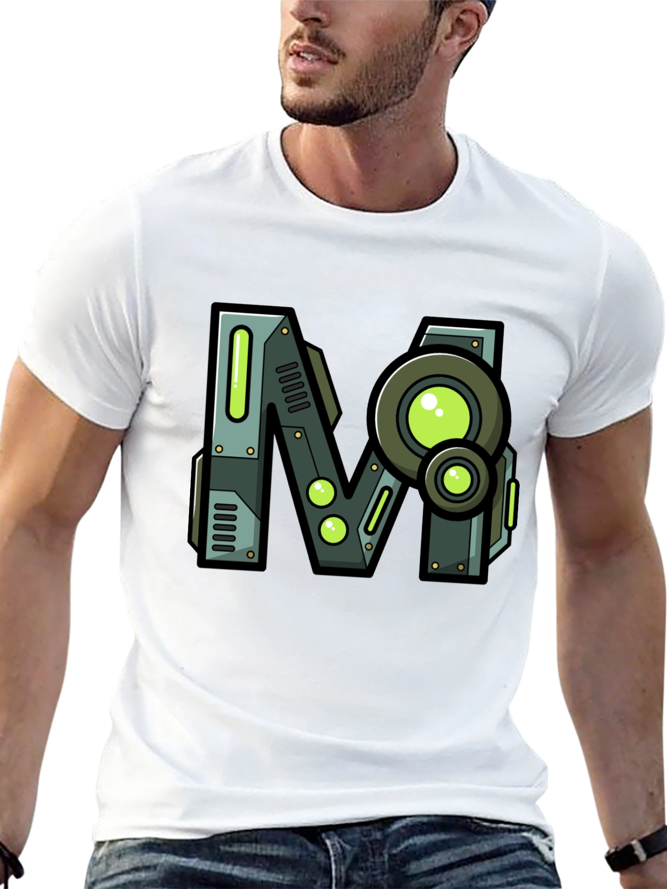 Steampunk M Graphic Print Black T-Shirt