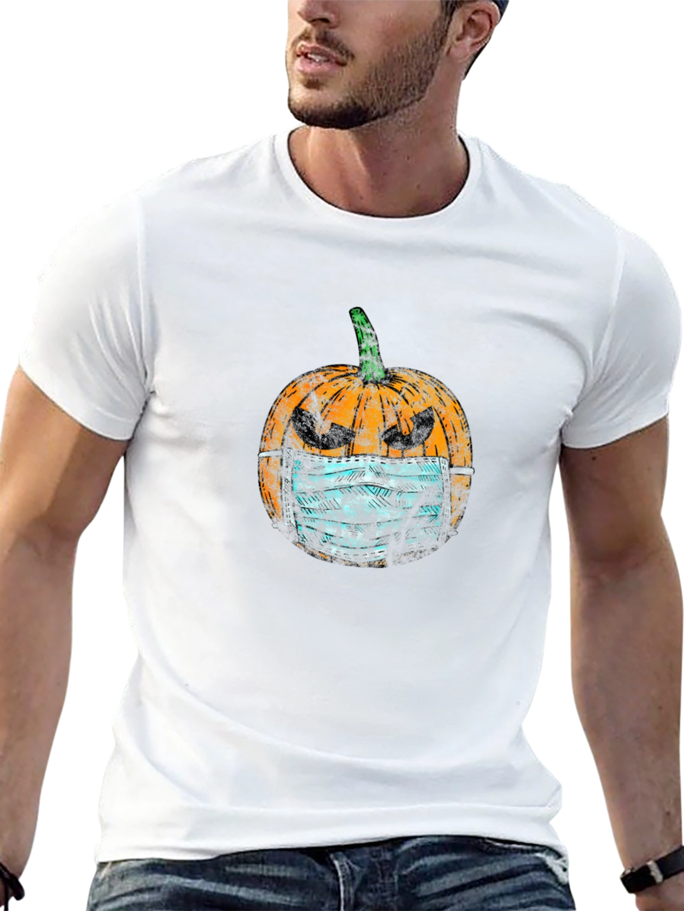 Halloween Pumpkin Face Mask T-Shirt