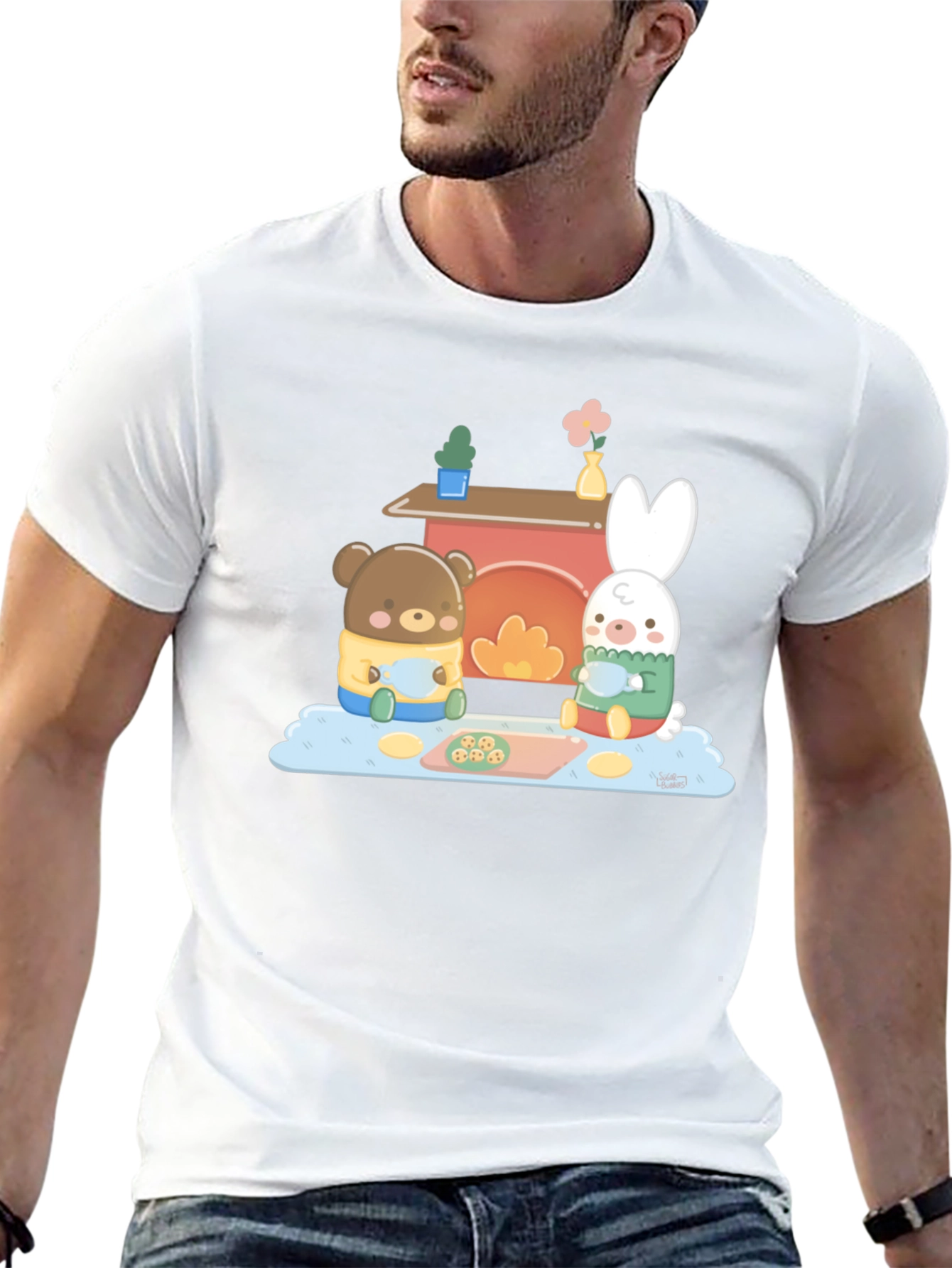 Cute Bear & Bunny Baking T-Shirt