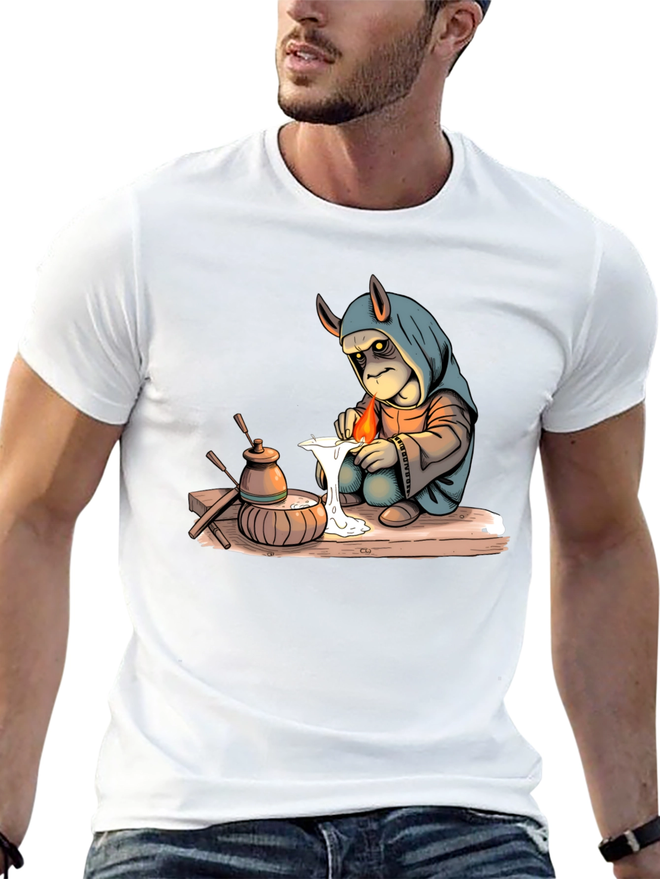 Unique Graphic Print Black T-Shirt