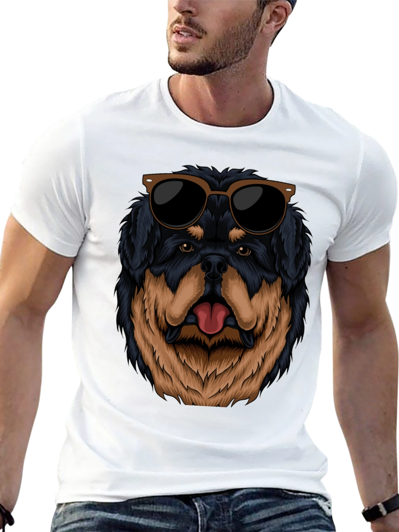 Cool Rottweiler Sunglasses T-Shirt – Stylish Dog Lover Tee