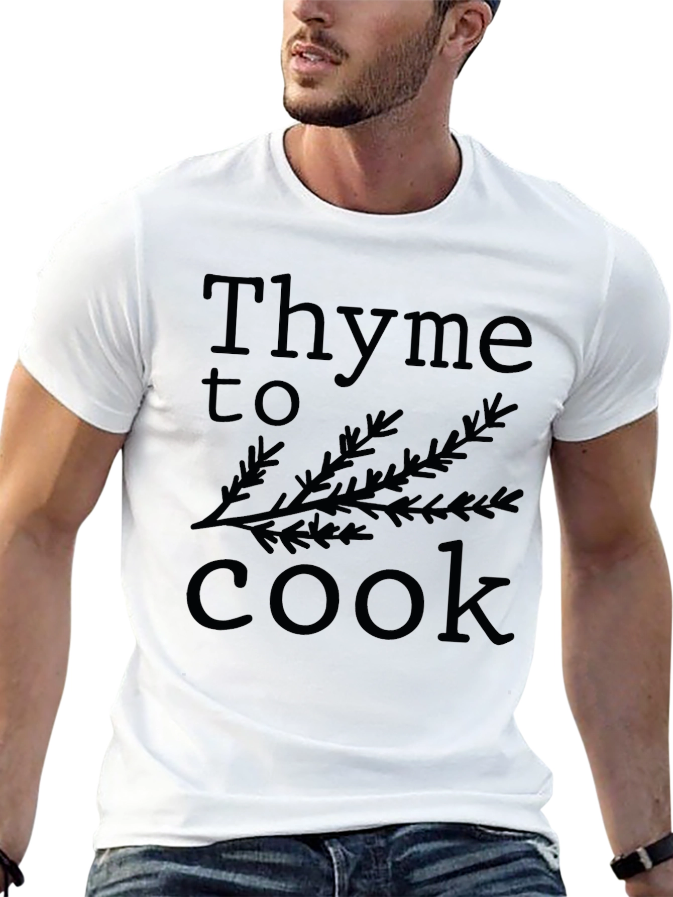 Thyme to Cook Black Graphic T-Shirt