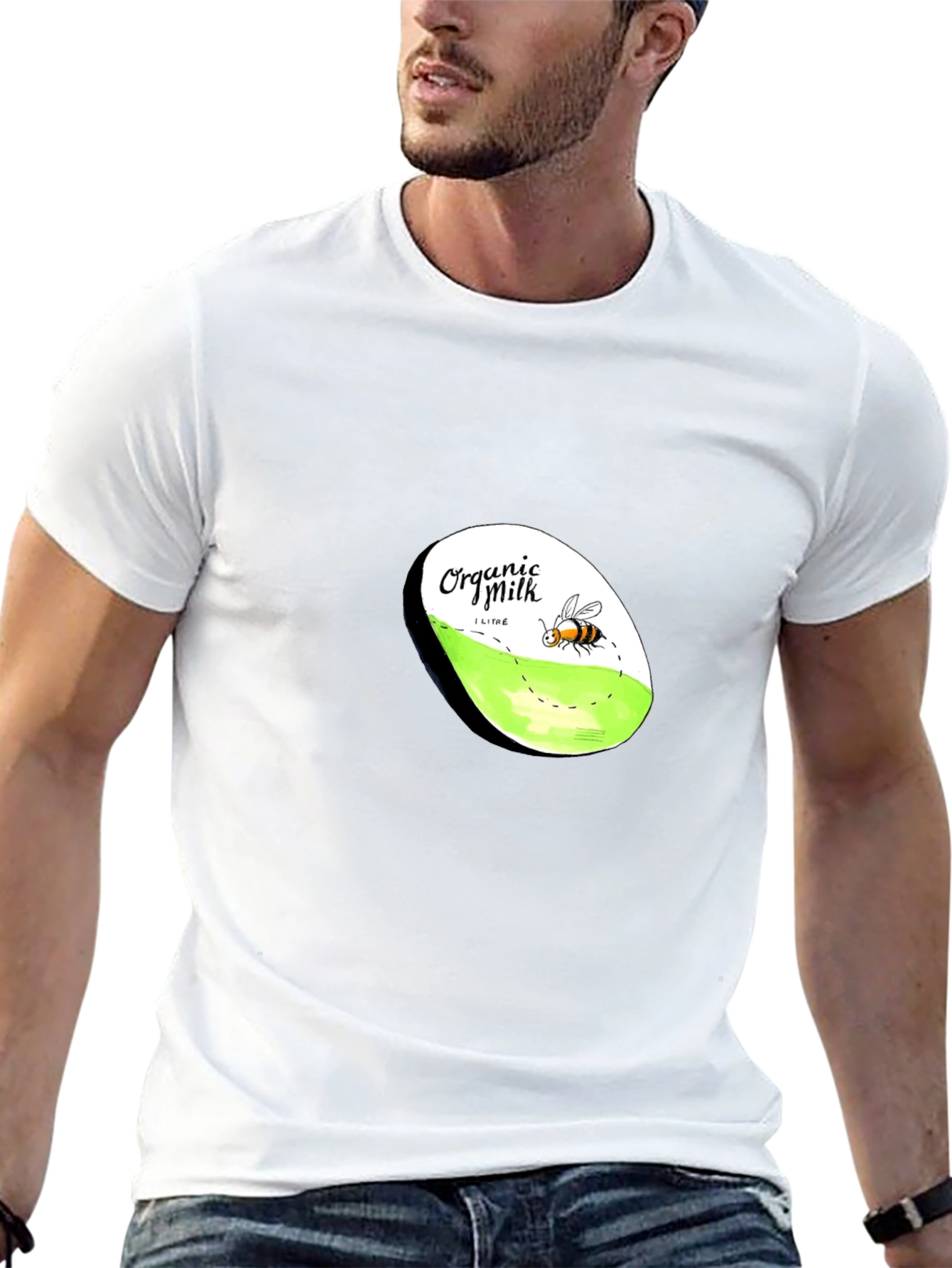 Organic Milk Bee Graphic T-Shirt