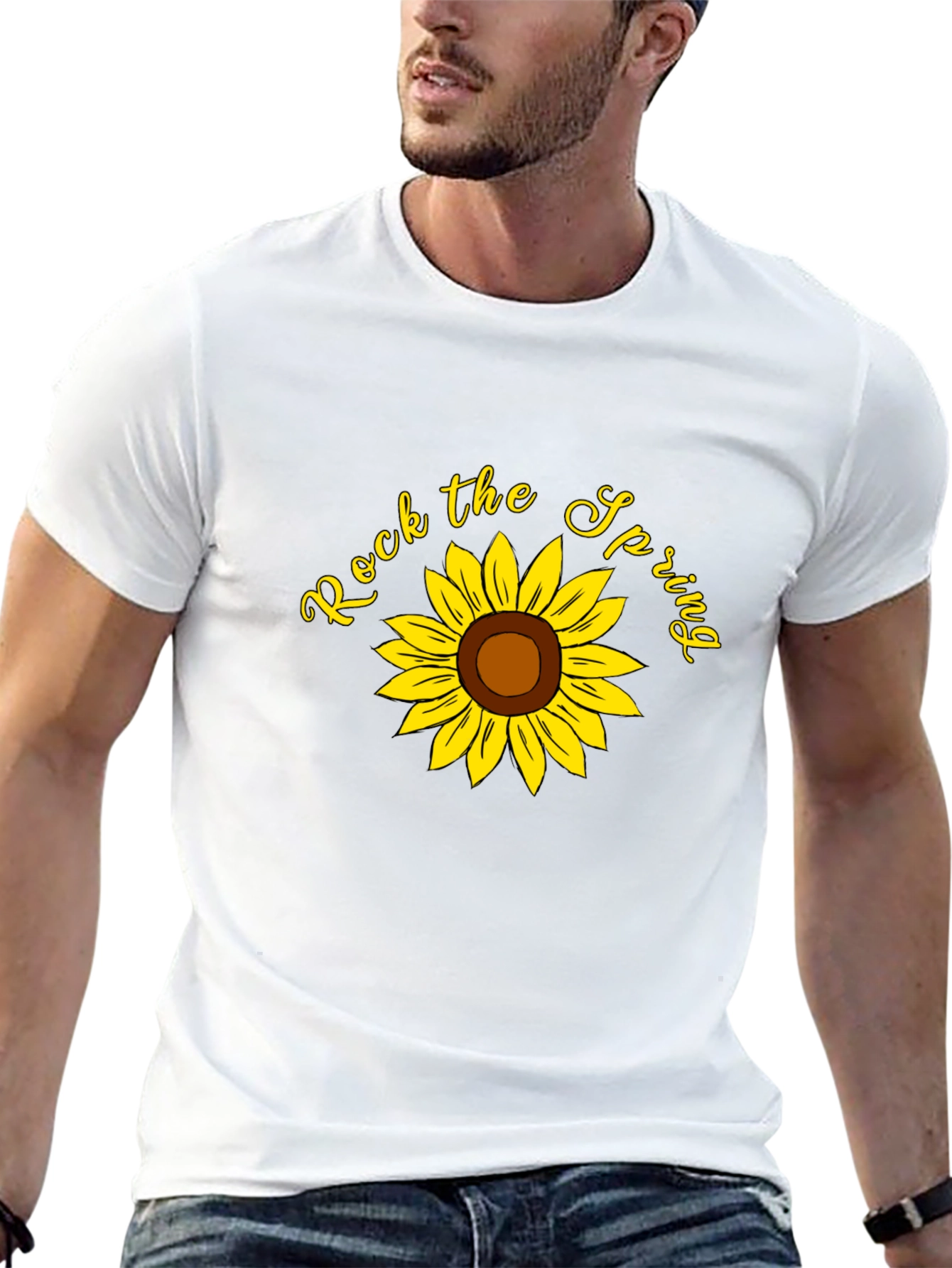 Rock the Spring Sunflower Graphic Tee - Black