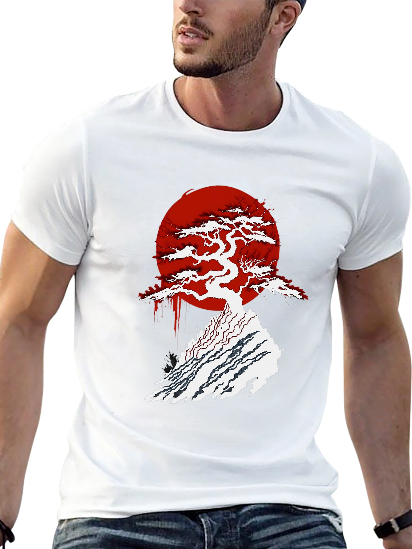 Bonsai Tree Graphic T-Shirt - Black