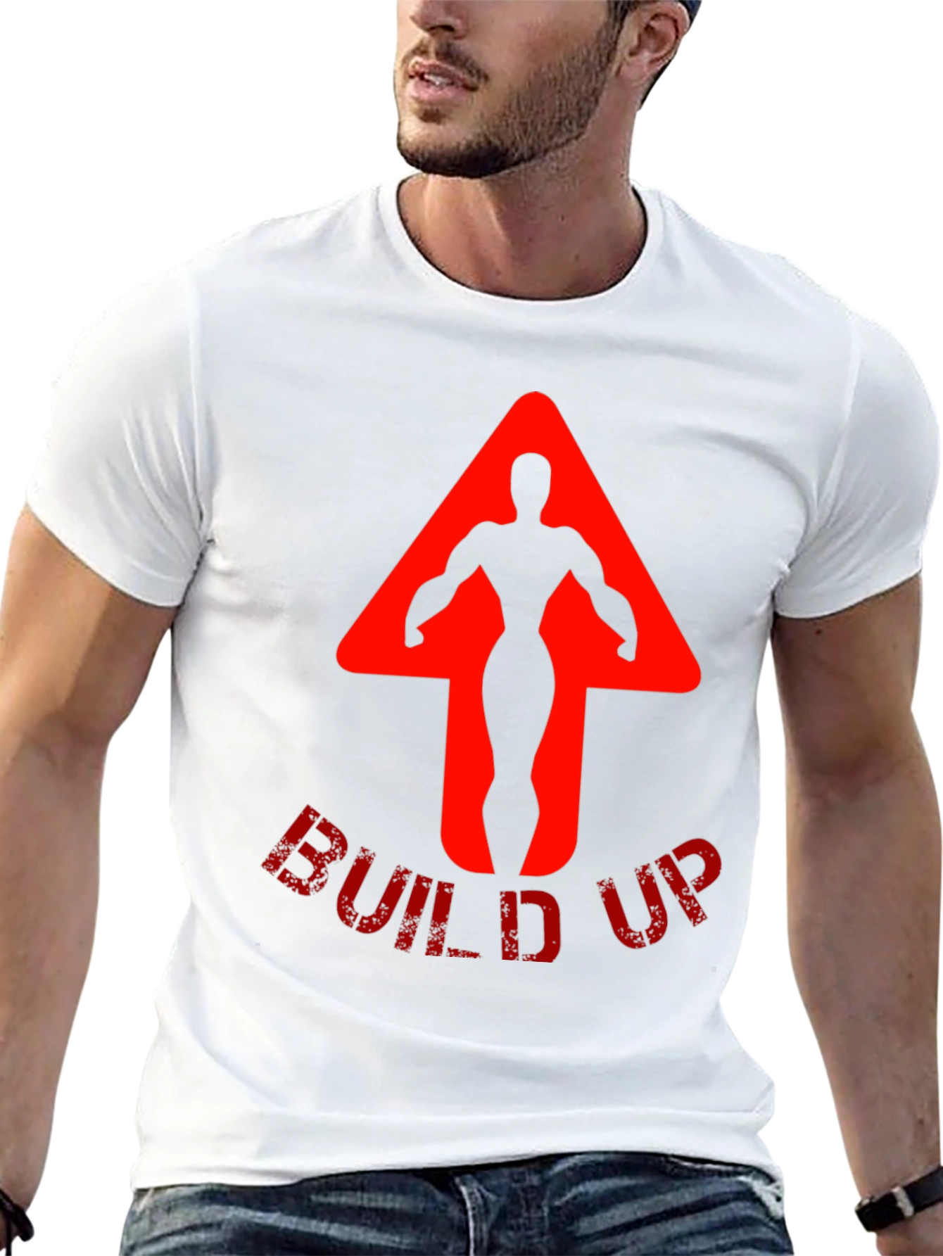 Build Up Graphic Tee - Black Cotton T-Shirt