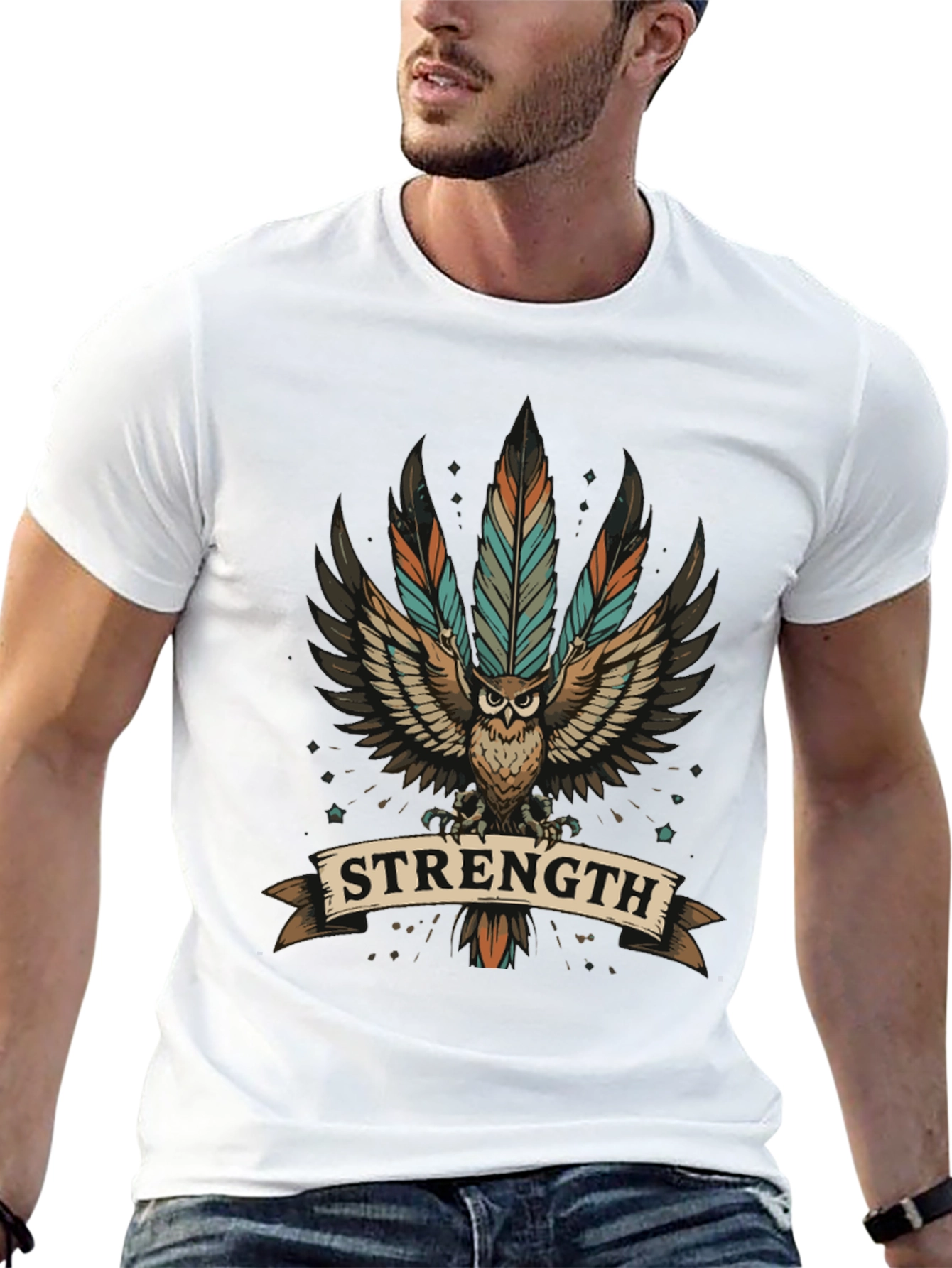 Strength Owl Graphic T-Shirt