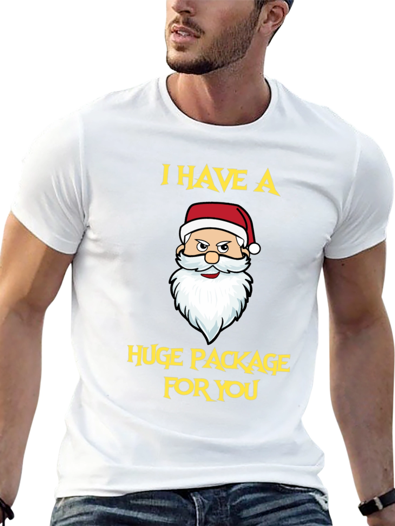 Funny Santa Huge Package Black T-Shirt