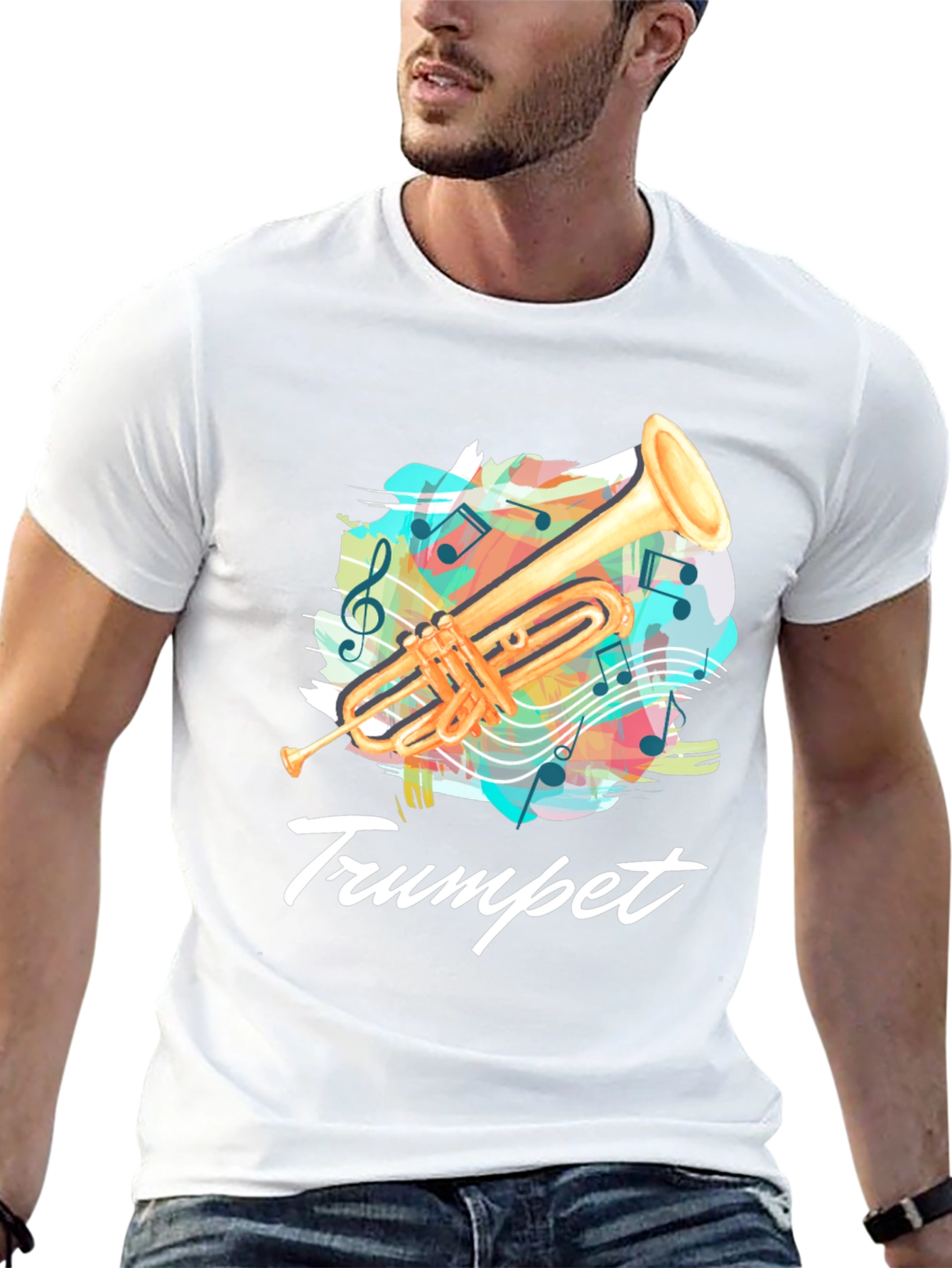 Trumpet Music T-Shirt - Band Instrument Tee