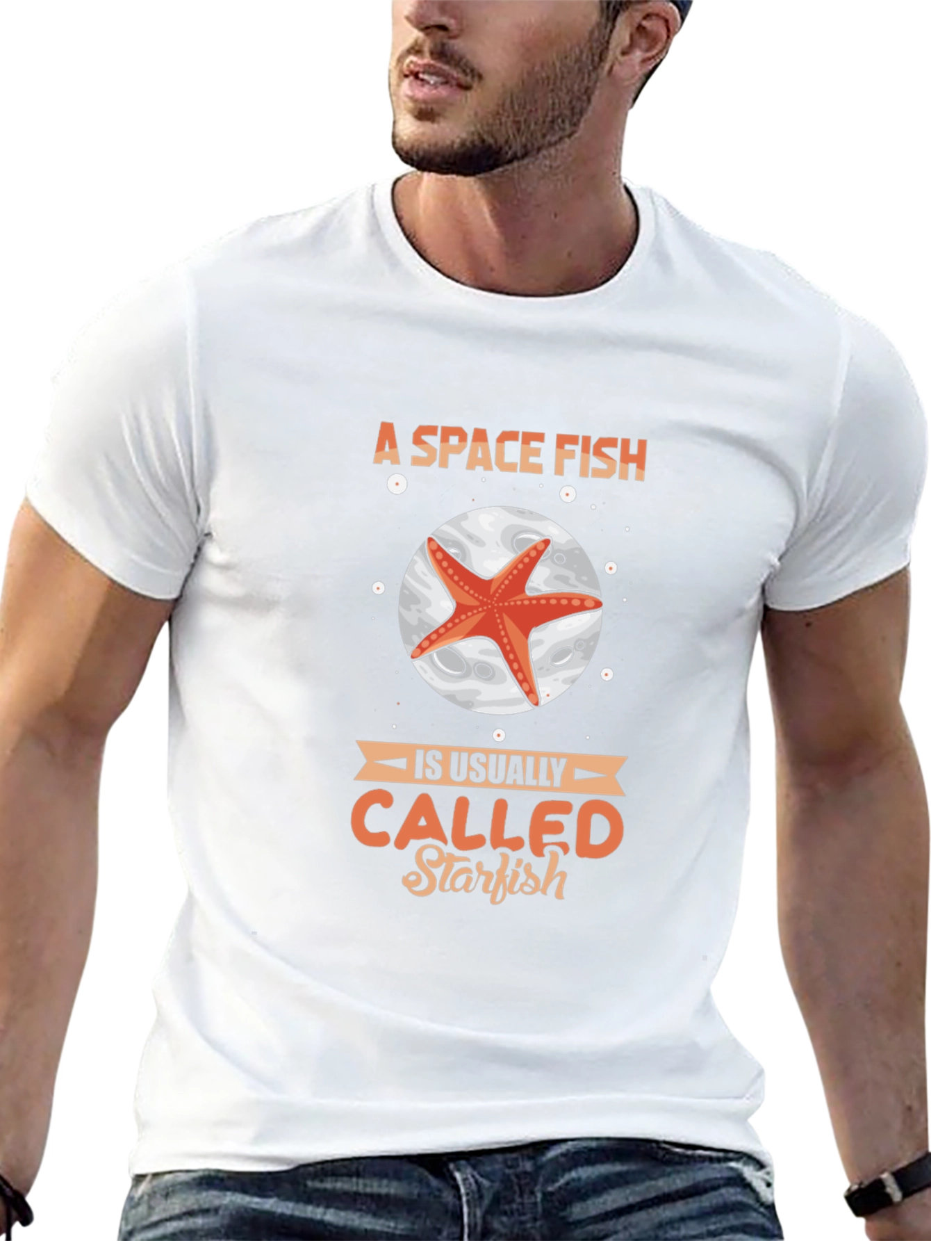 Space Fish Starfish Graphic T-Shirt