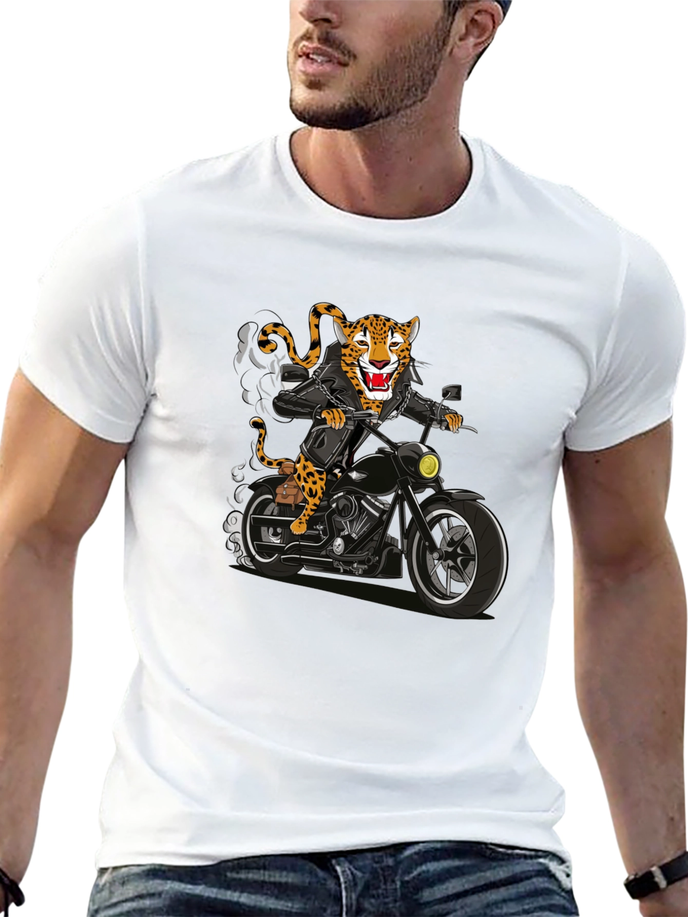 Biker Jaguar Graphic T-Shirt