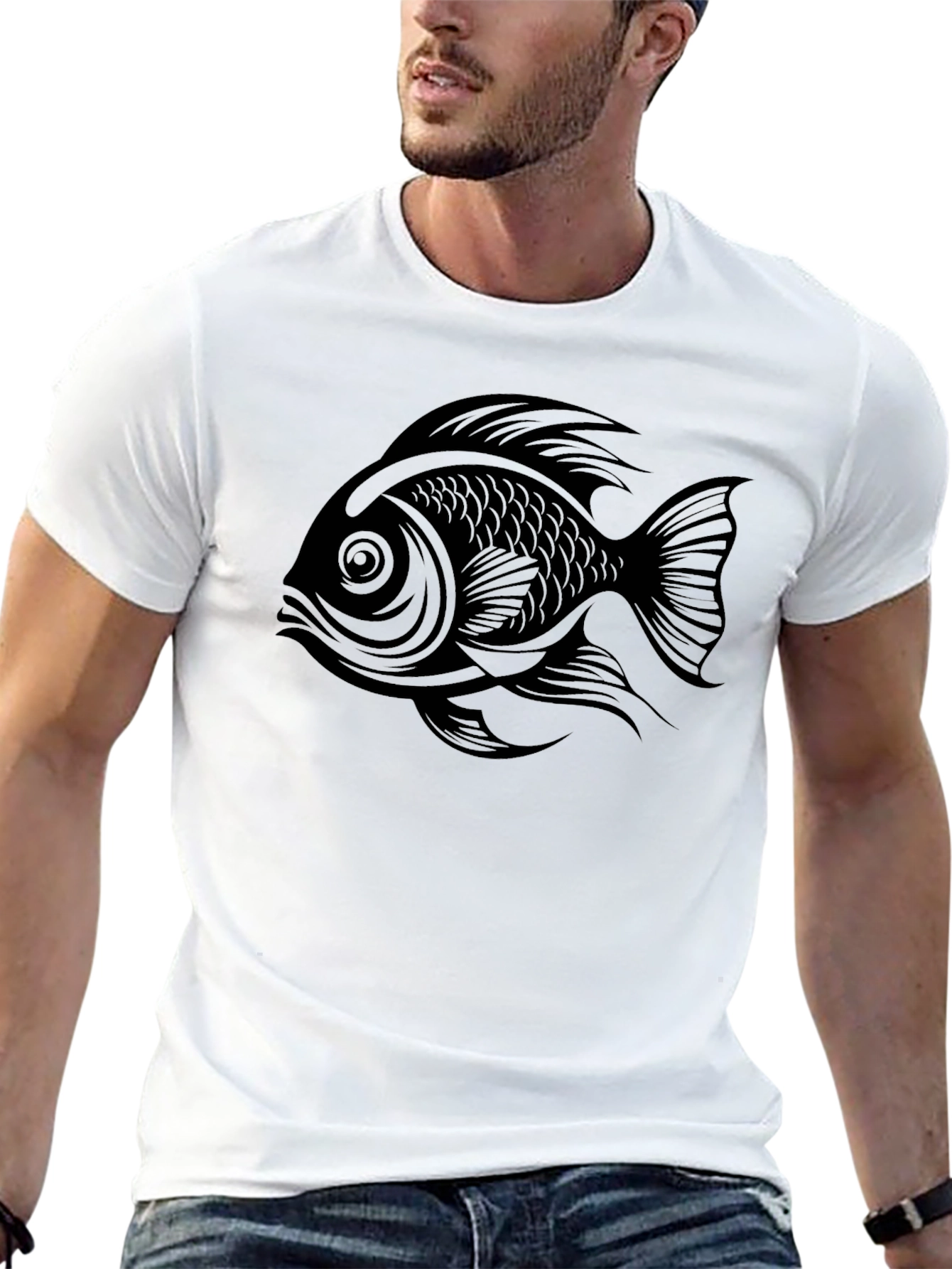 Black Fish Graphic Mens T-Shirt