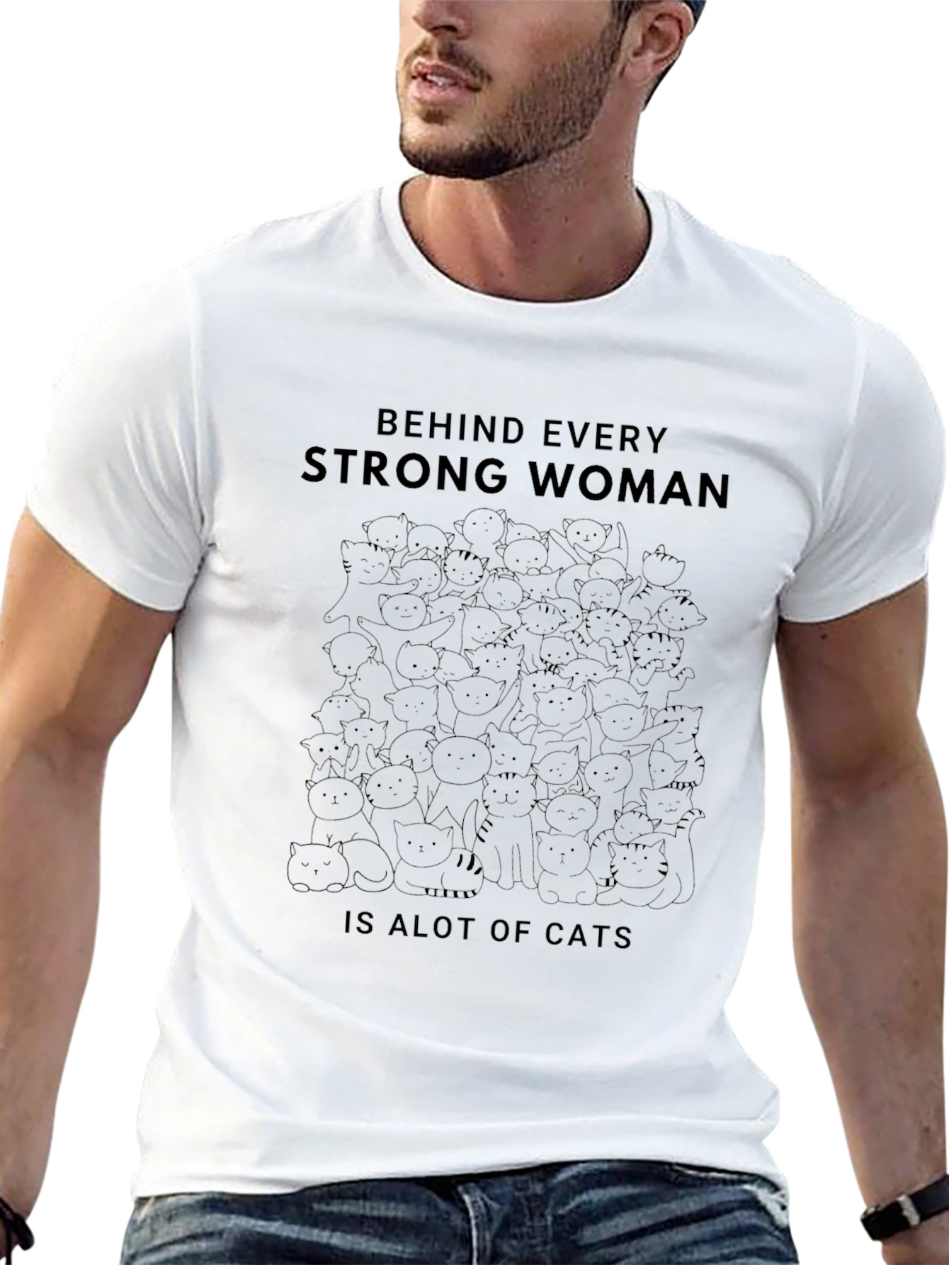 Strong Woman & Cats Graphic Tee