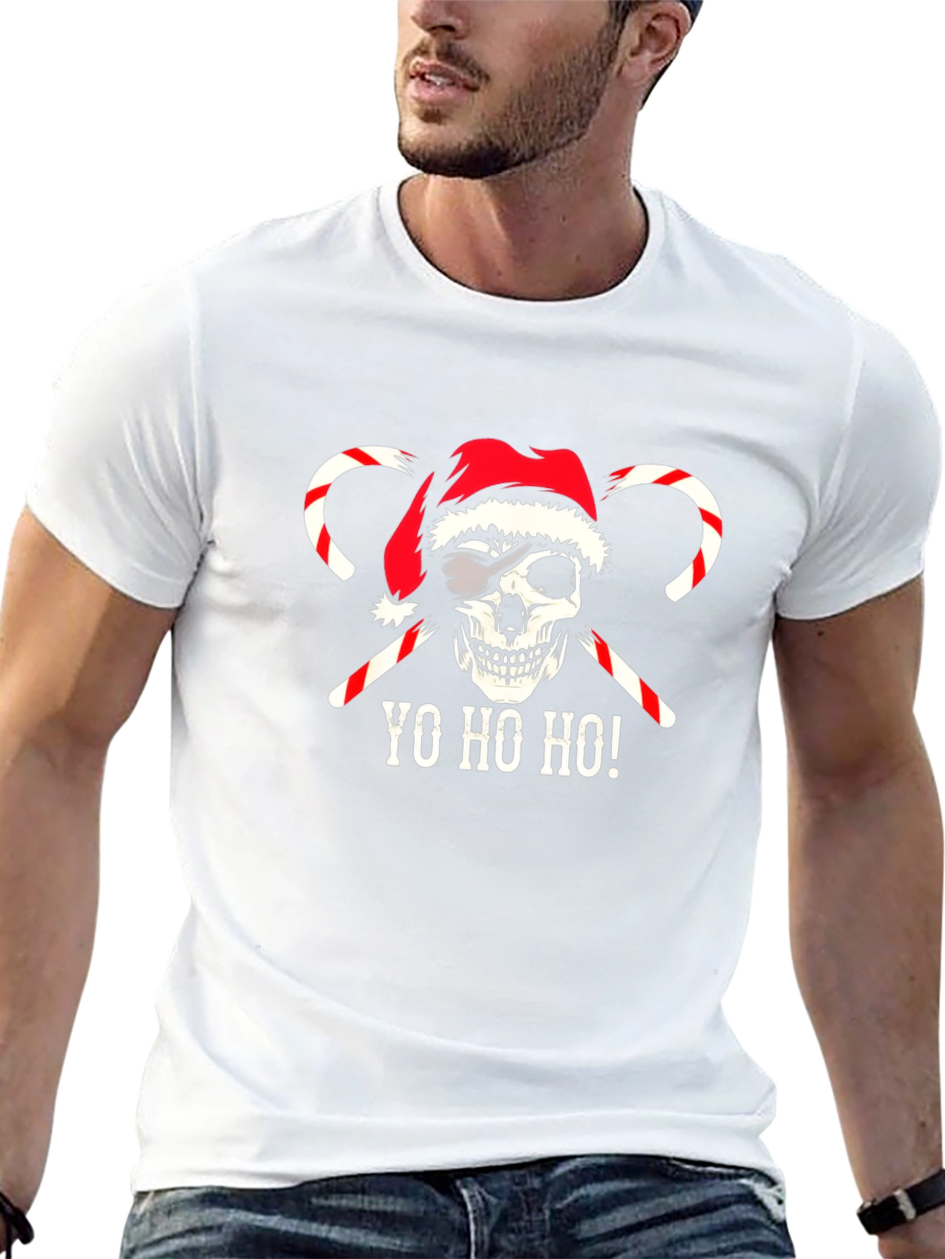 Christmas Skull Pirate T-Shirt - Yo Ho Ho!