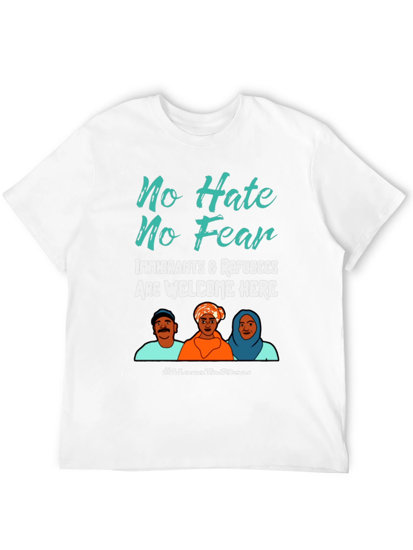 No Hate No Fear Immigrants Welcome Graphic Tee