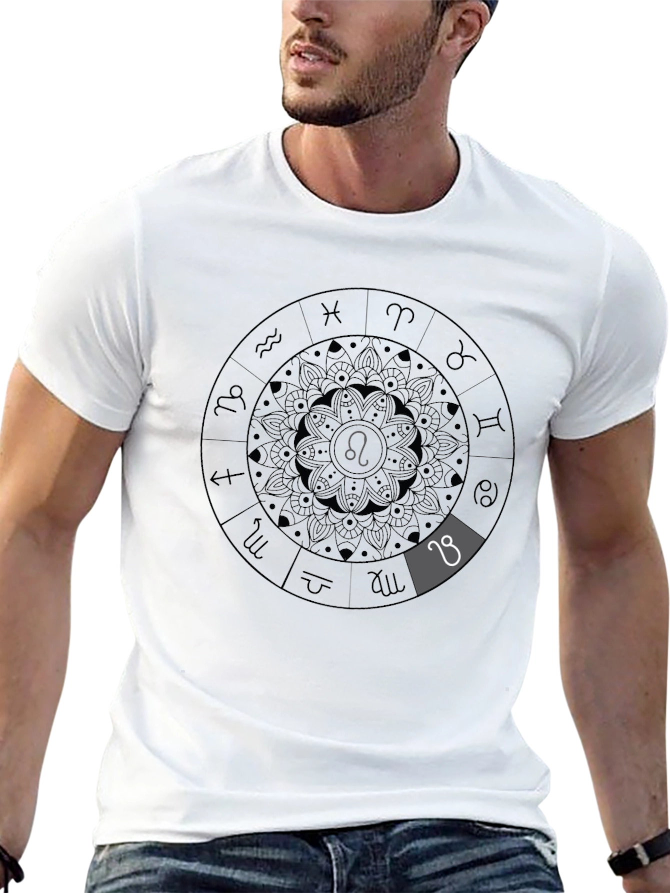 Zodiac Leo Constellation Black Graphic Tee