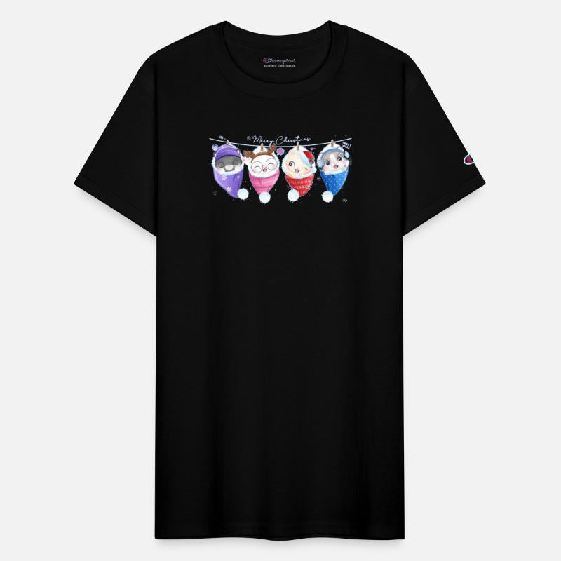 Adorable Merry Christmas kittens in winter hats