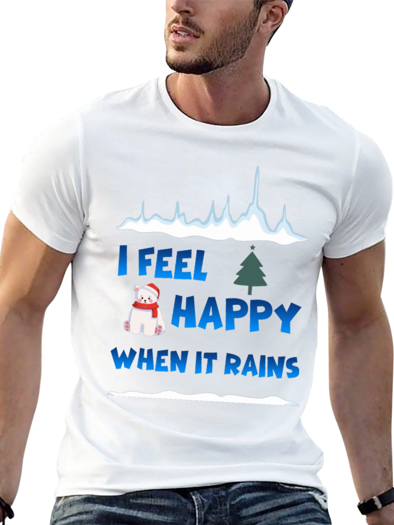 I Feel Happy When It Rains Holiday Graphic Tee