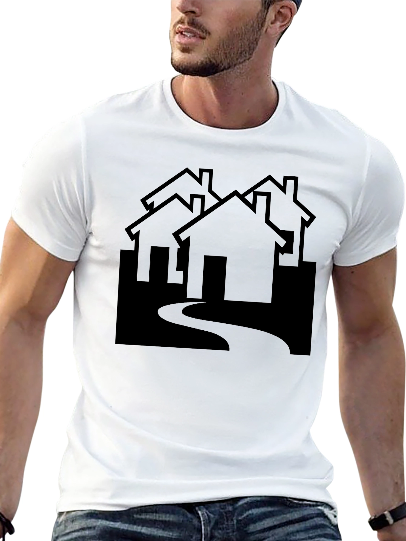 Abstract House Graphic Tee - Modern Streetwear