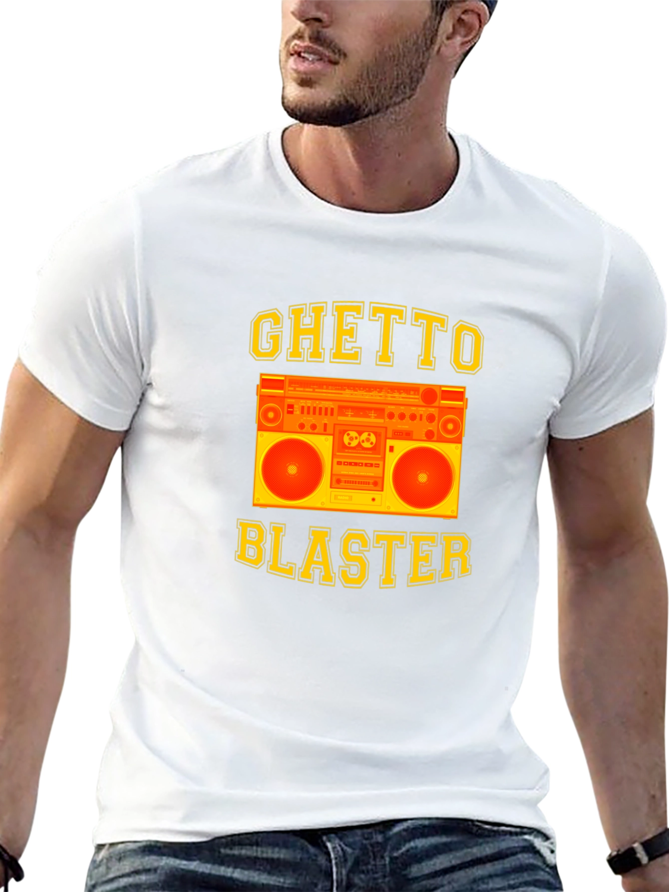 Ghetto Blaster Graphic Tee - Retro Boombox Design