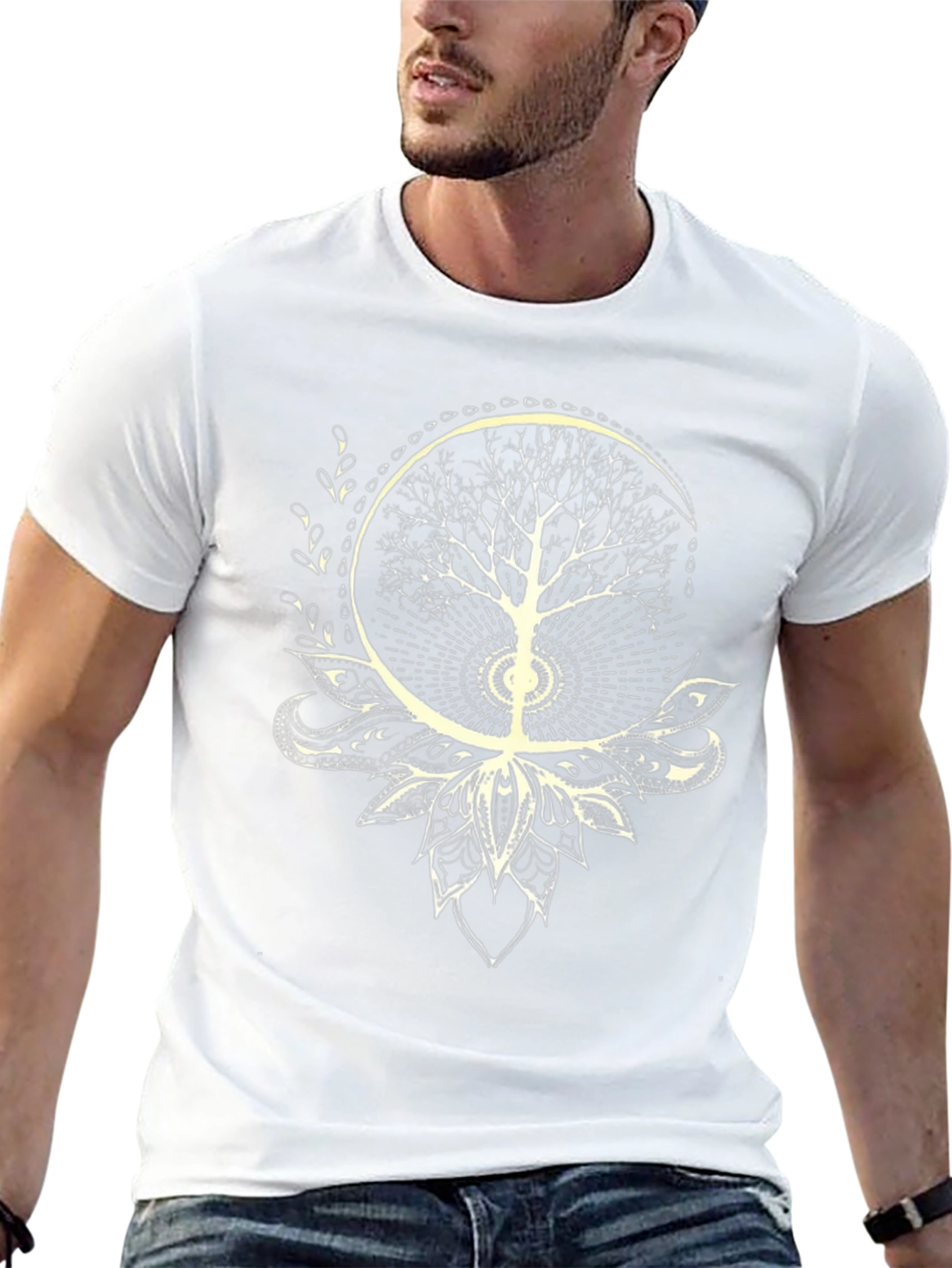 Tree of Life Lotus Graphic Tee - Black