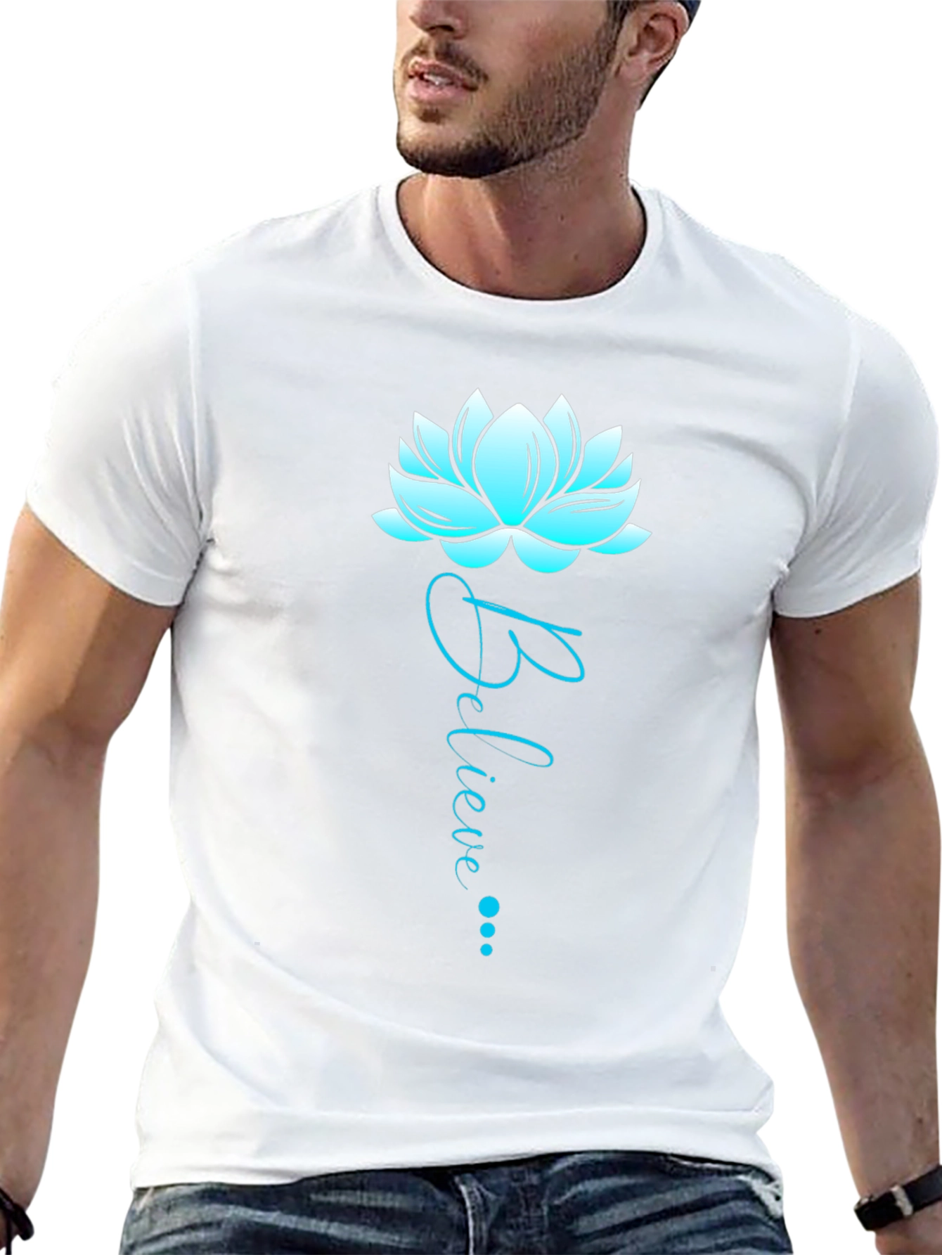 Believe Lotus Graphic Tee - Soft Cotton Blend