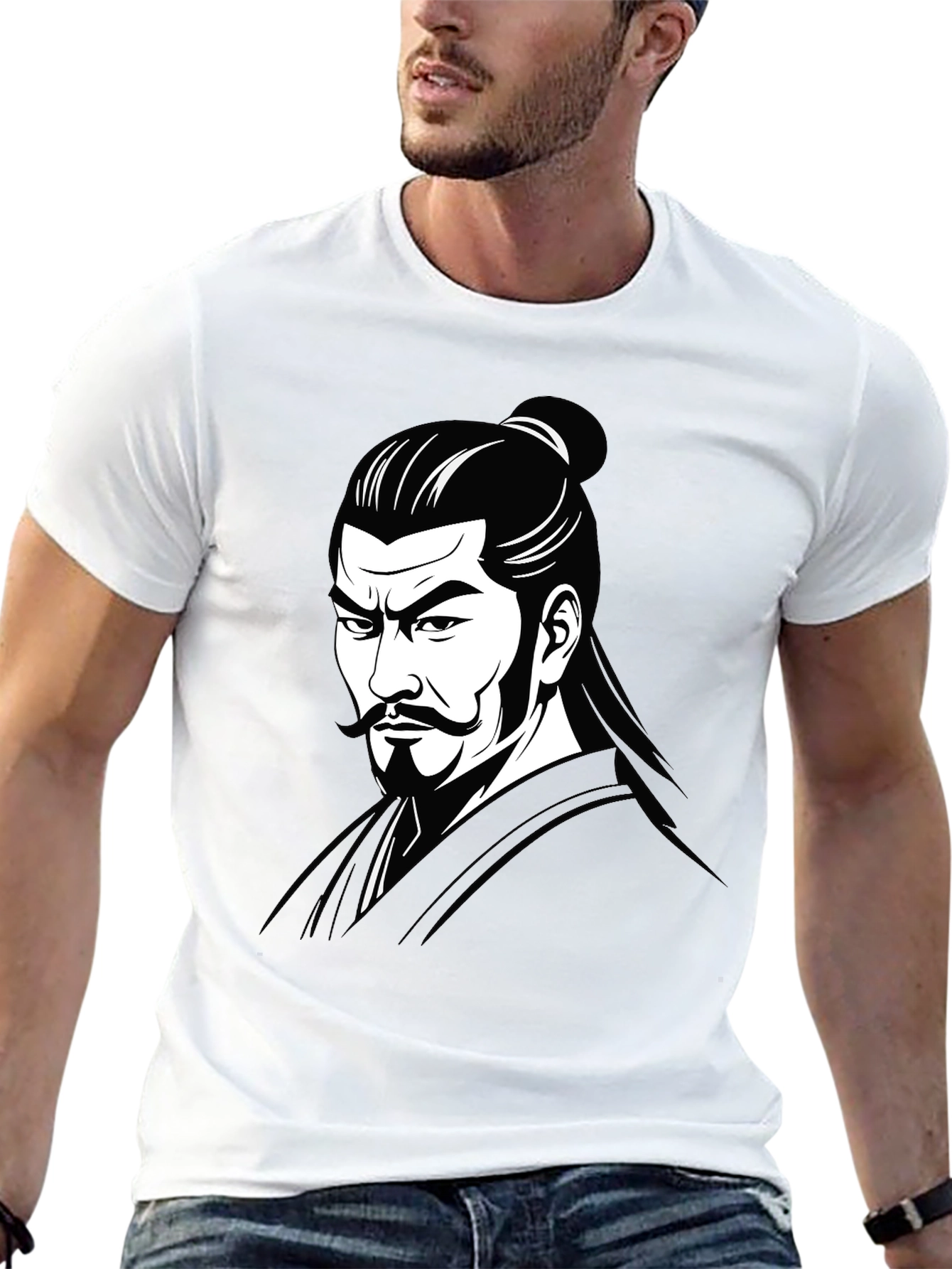 Samurai Warrior Graphic Print T-Shirt
