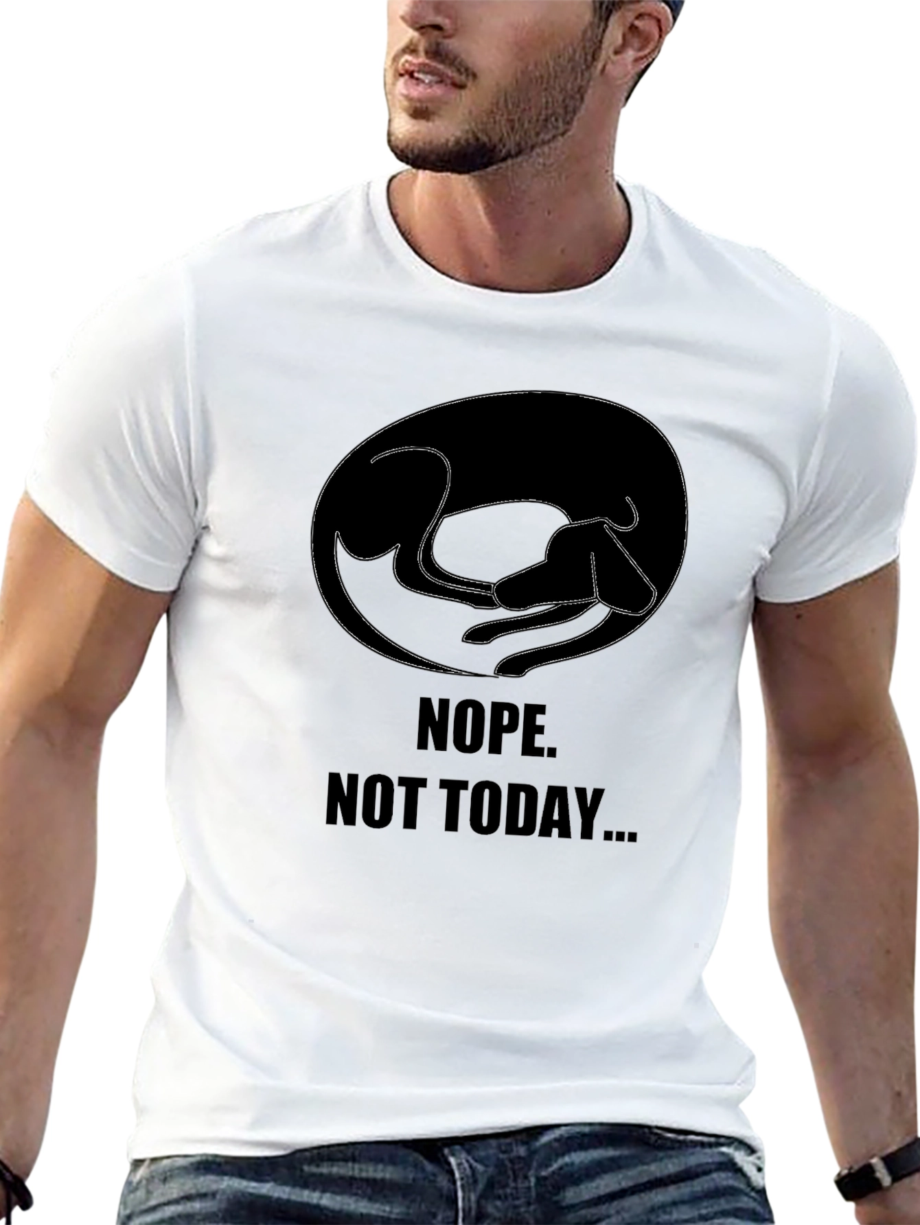 Nope Not Today Dog T-Shirt – Funny Lazy Day Tee