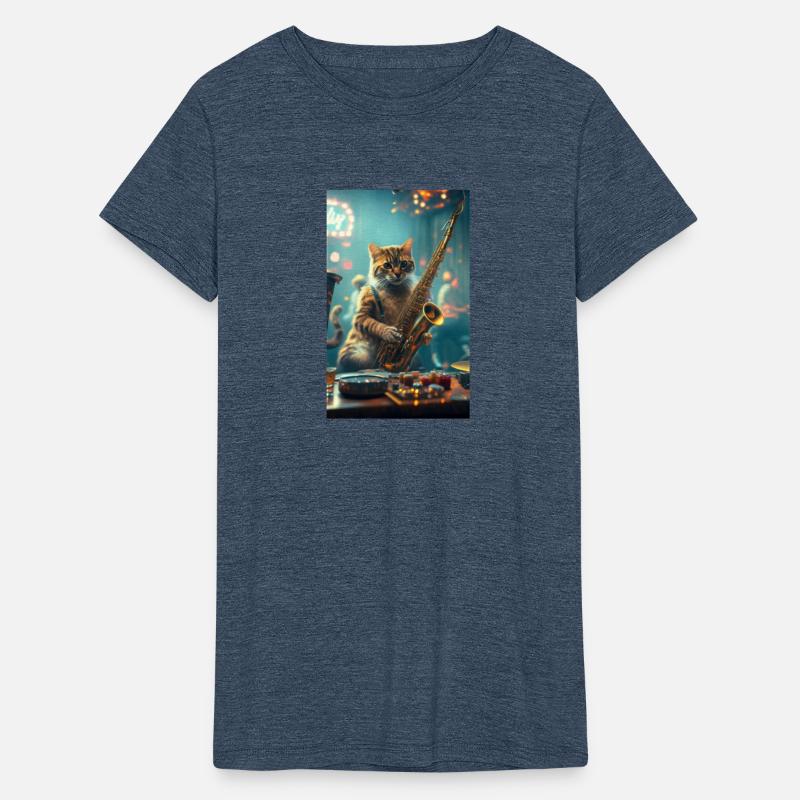 Cat playing saxophone