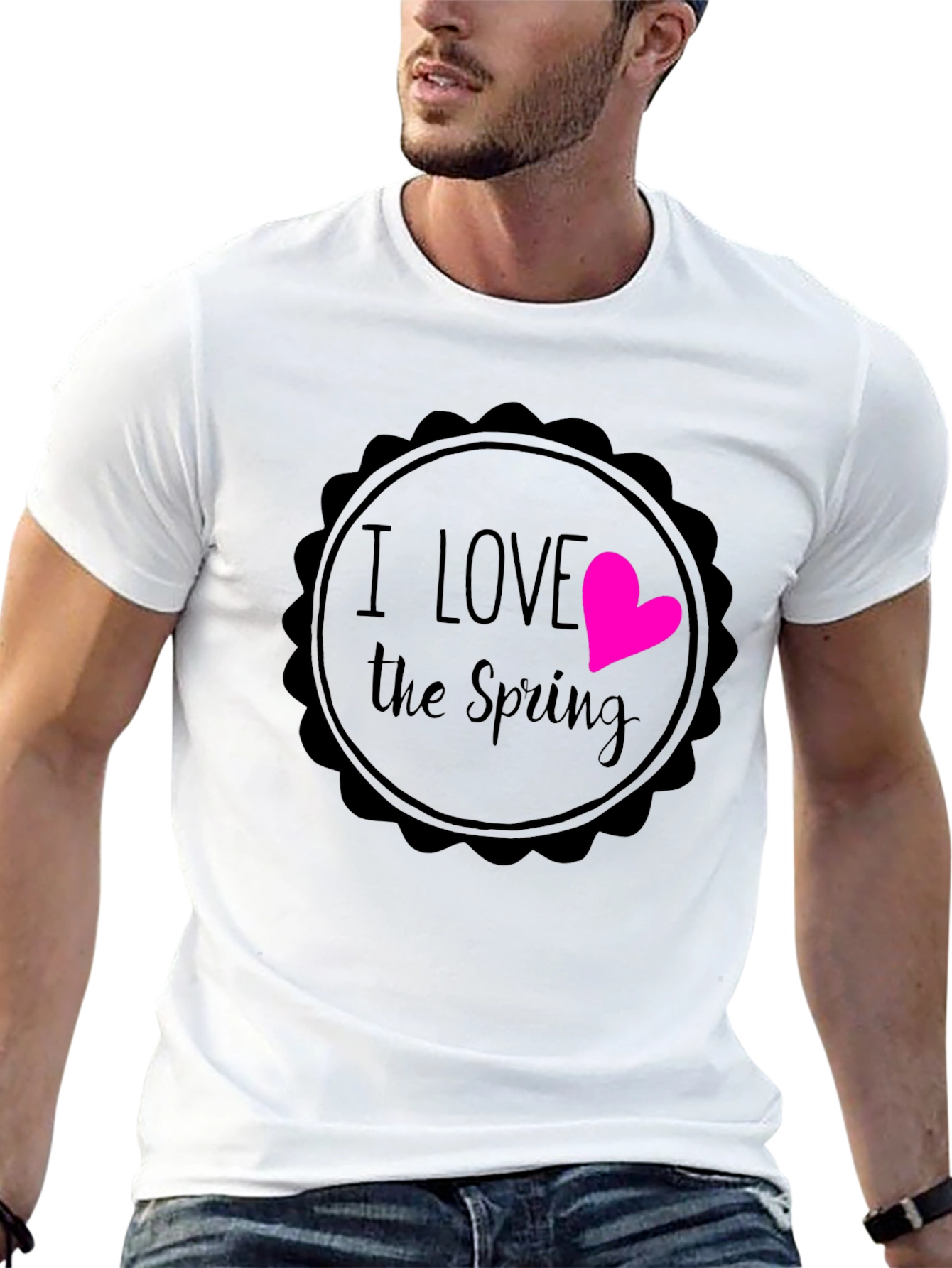 I Love the Spring Black Graphic T-Shirt