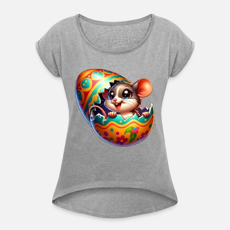 Cute Mouse Hatching from Easter Egg