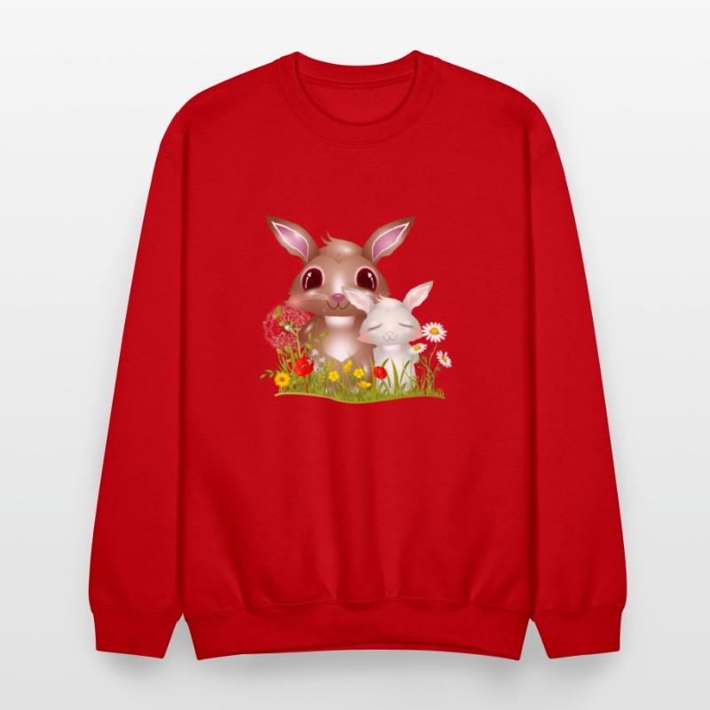 cute rabbits on a meadow in spring