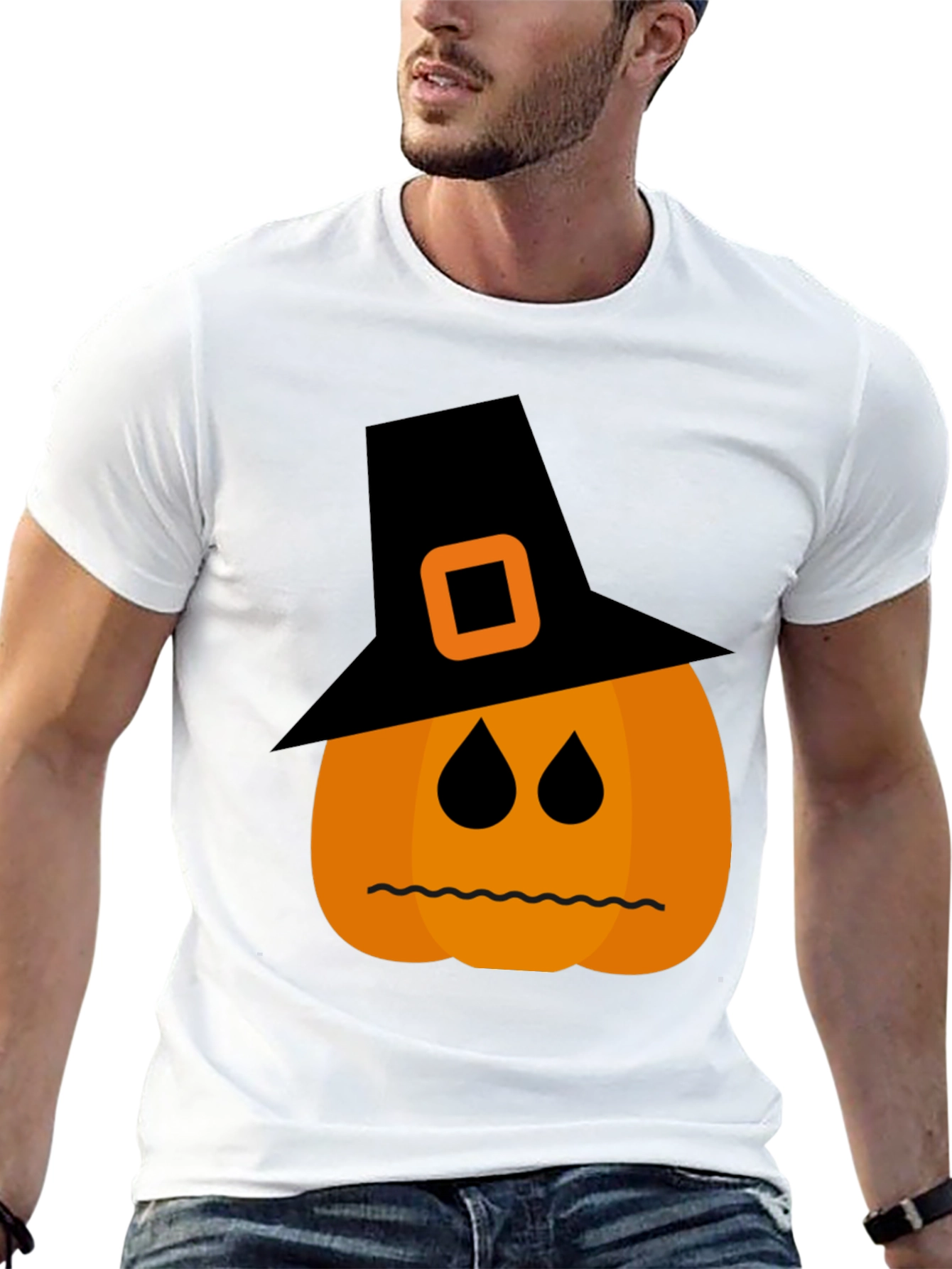 Halloween Pumpkin Witch Hat T-Shirt