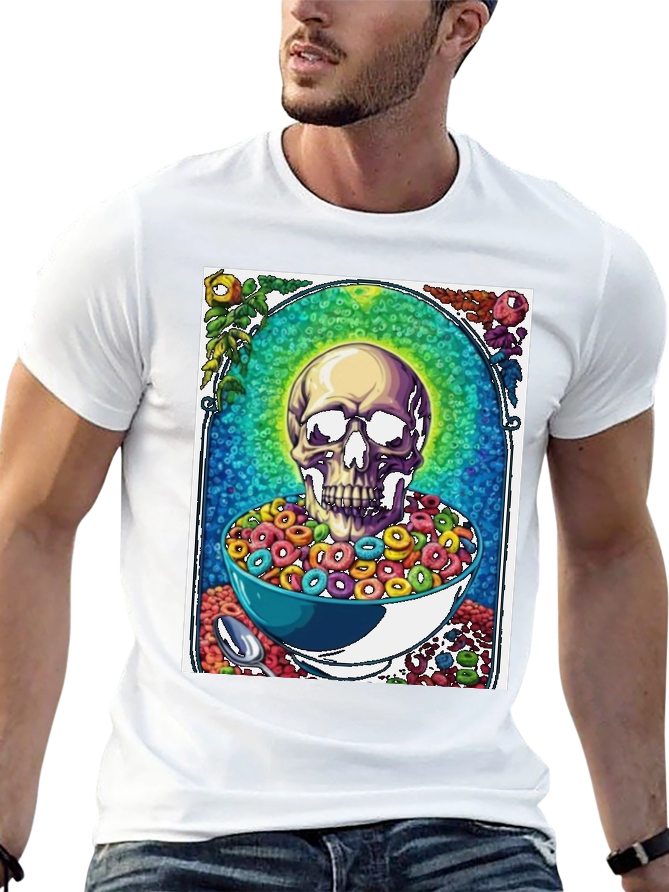 Skull Cereal T-Shirt - Funny Graphic Tee