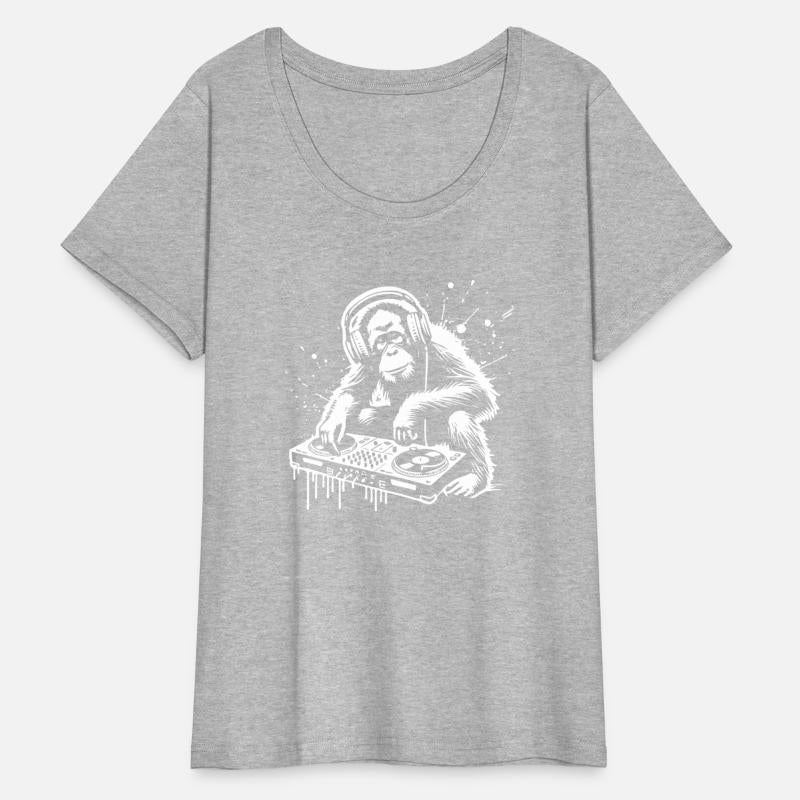 DJ monkey playing music at the disco