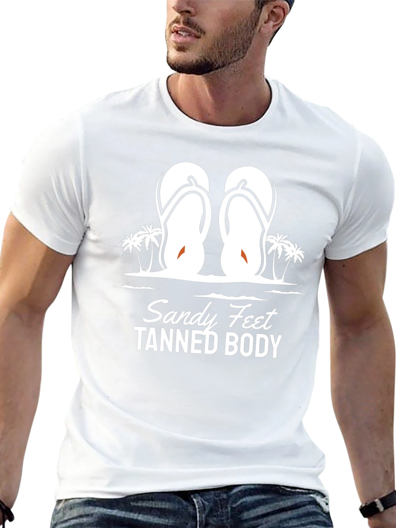 Sandy Feet Tanned Body Black Graphic T-Shirt