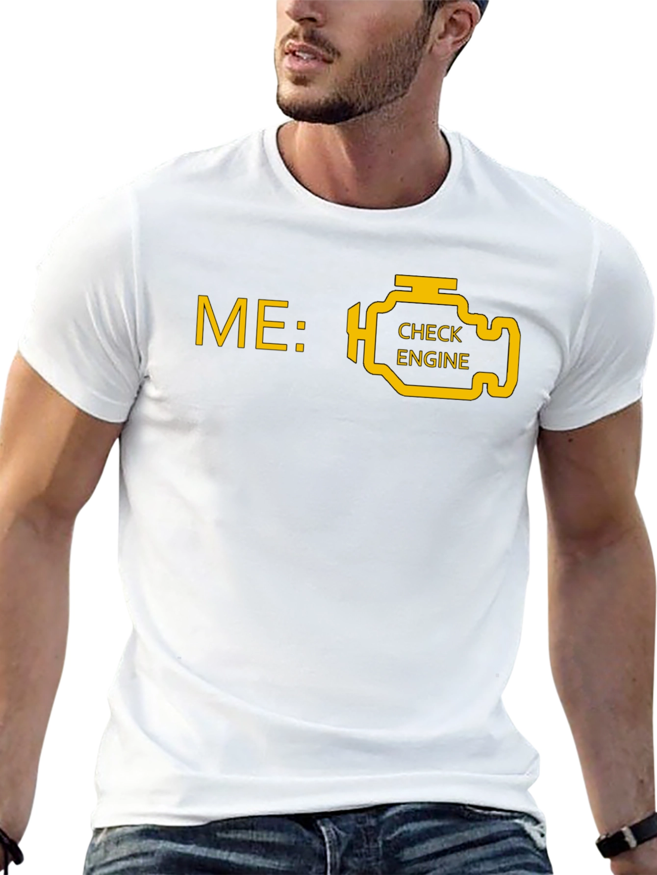 Check Engine T-Shirt - Funny Car Mechanic Tee