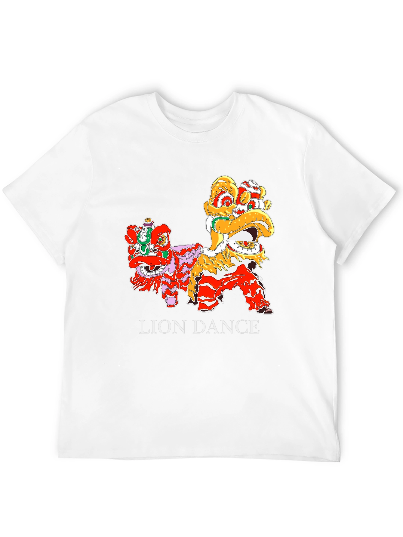Lion Dance Graphic Tee - Cultural Celebration Shirt