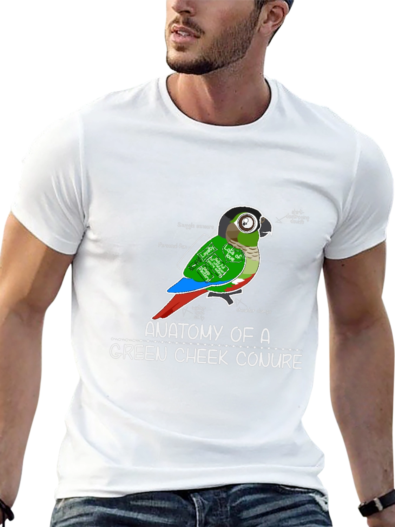 Anatomy of a Green Cheek Conure T-Shirt