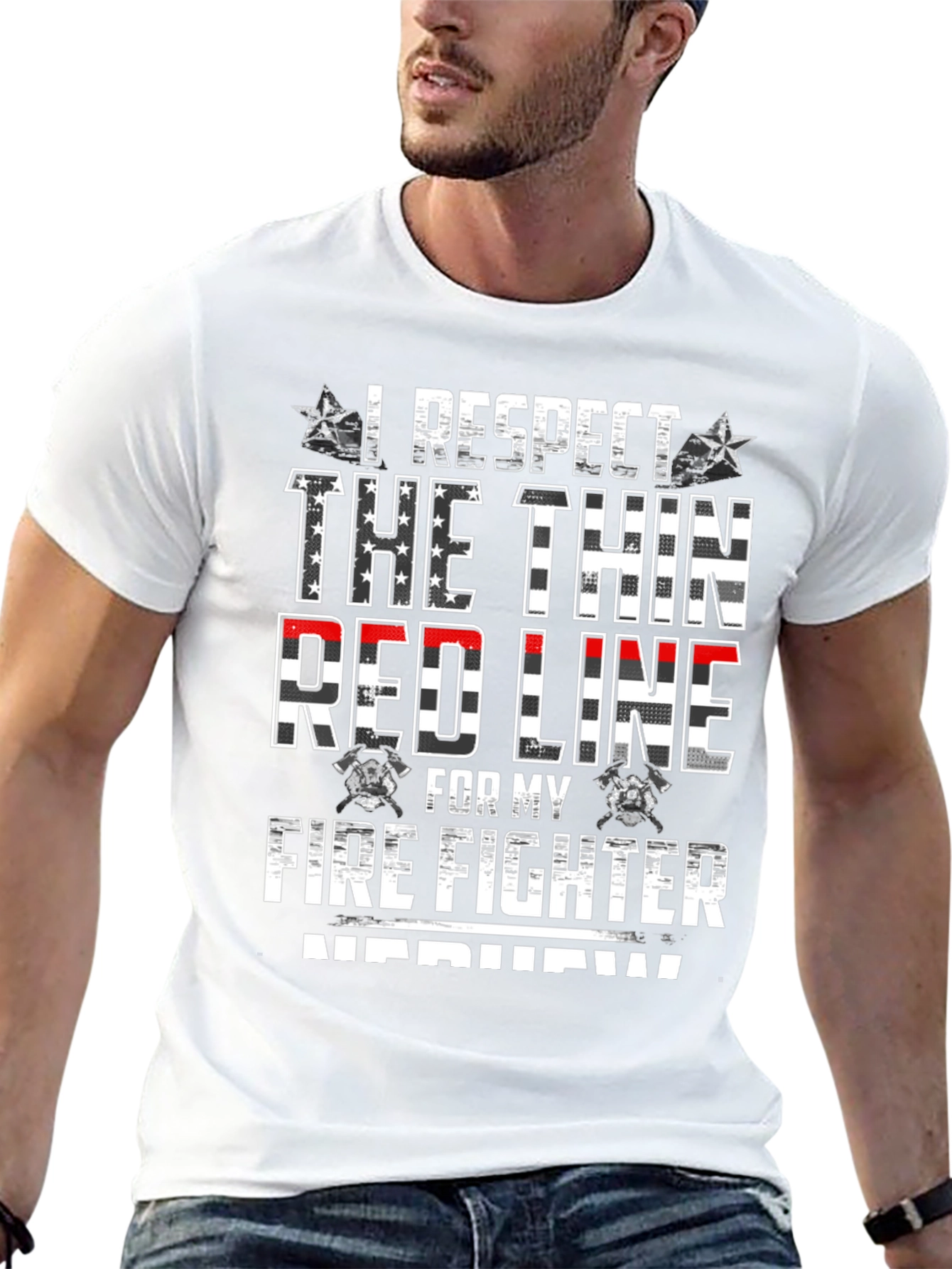 I Respect The Thin Red Line Firefighter T-Shirt