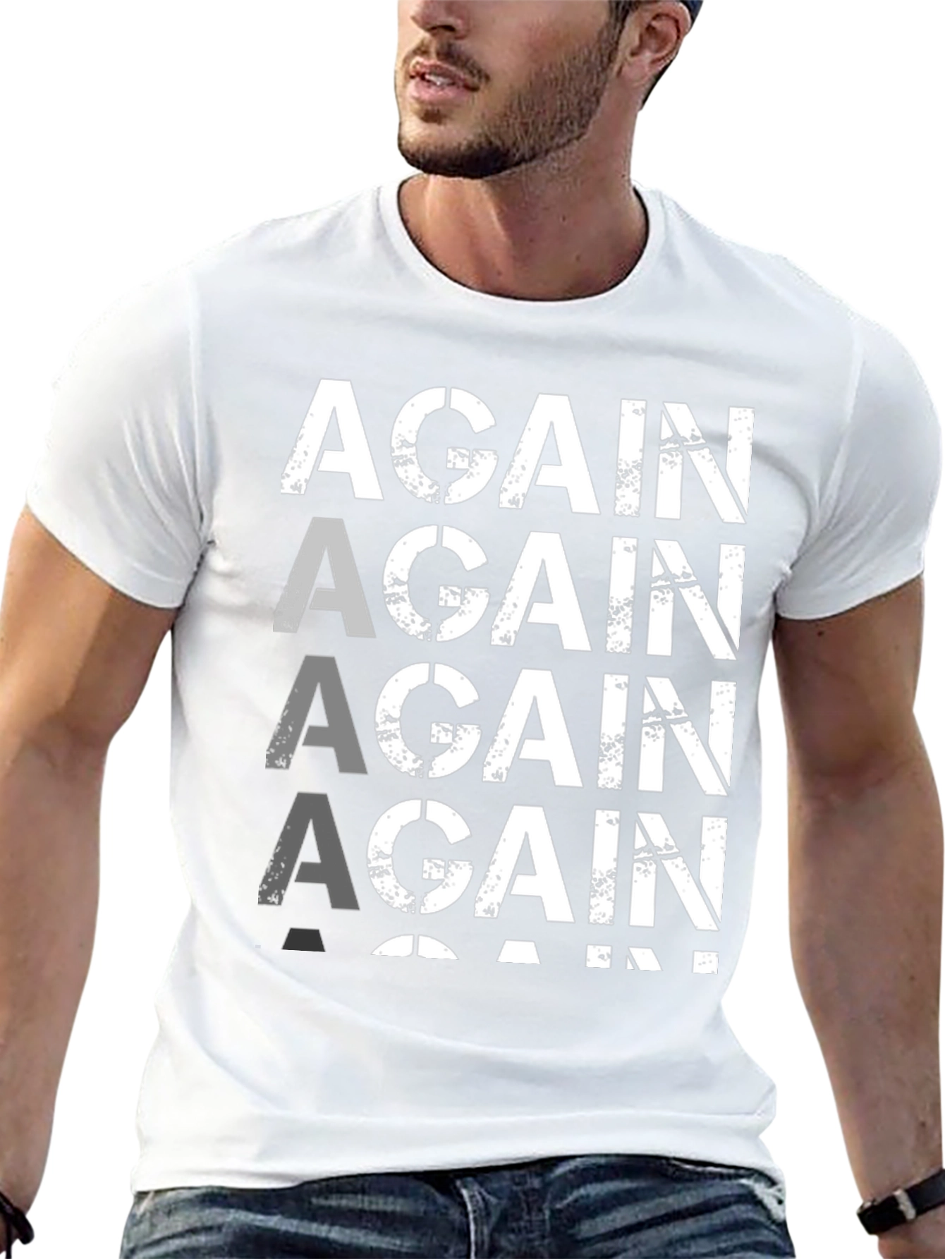 Again Graphic Tee - Black Cotton T-Shirt