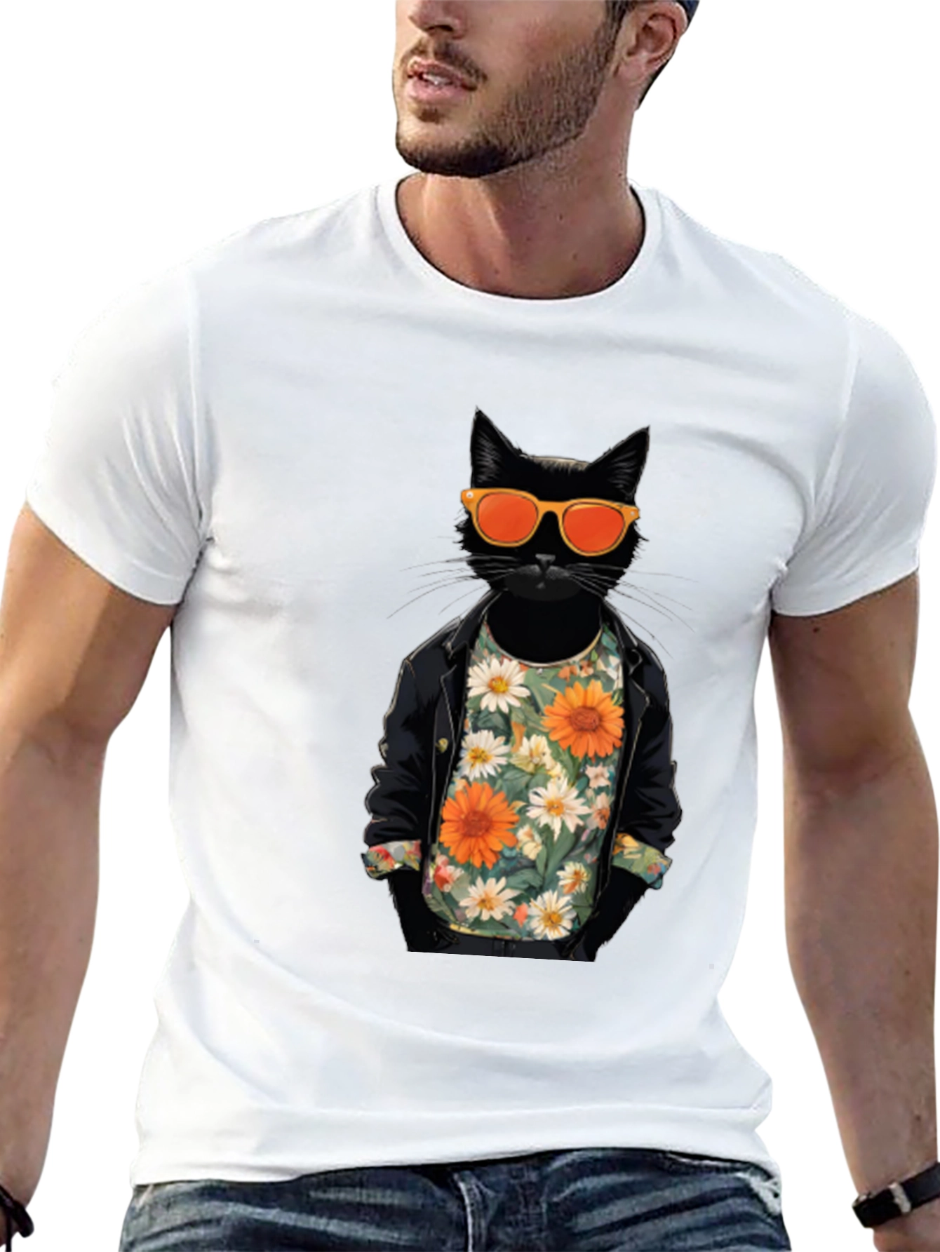 Cool Cat Graphic Tee - Black T-Shirt