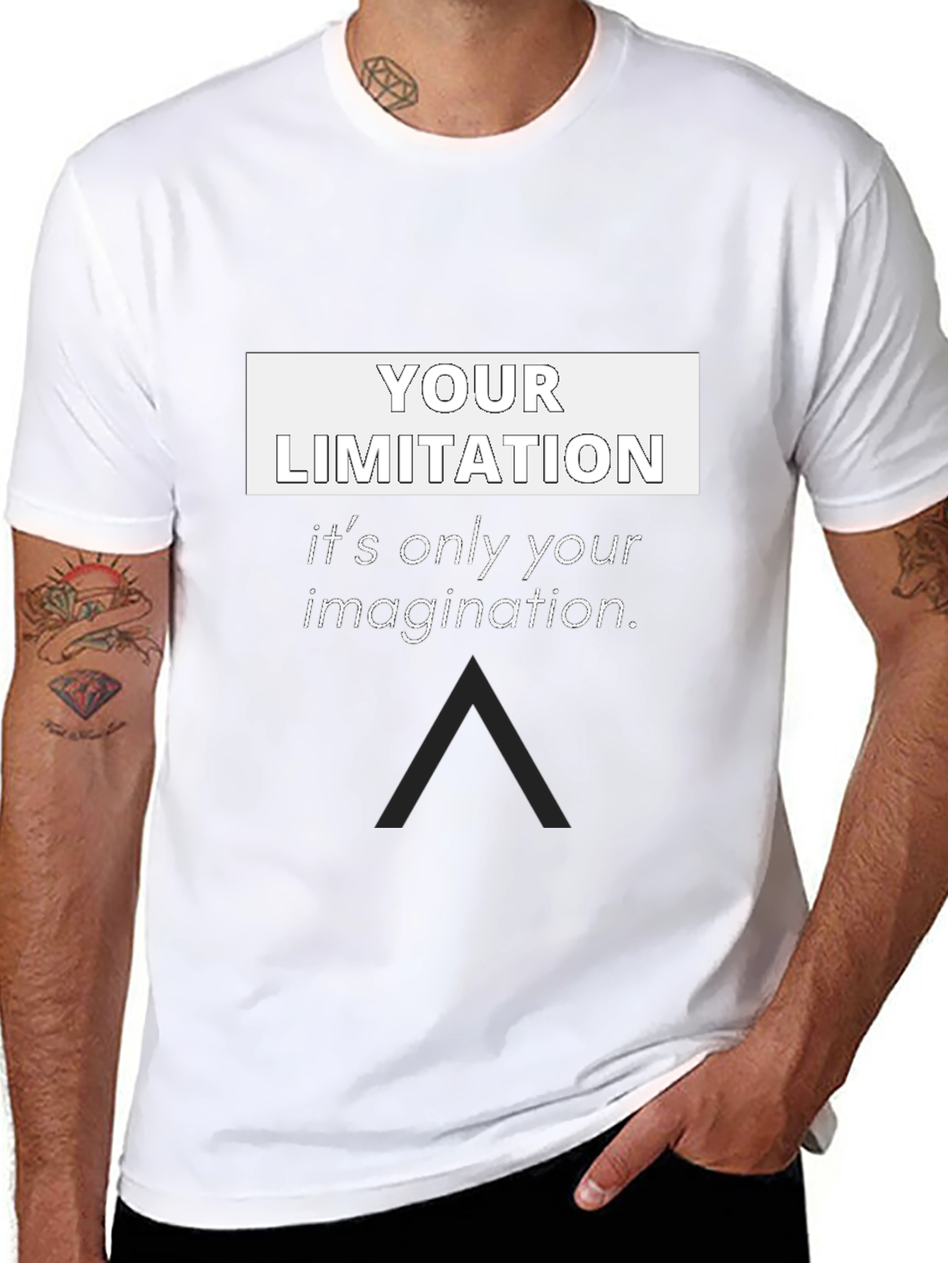 Motivational T-Shirt - Your Limitation Imagination Black Tee
