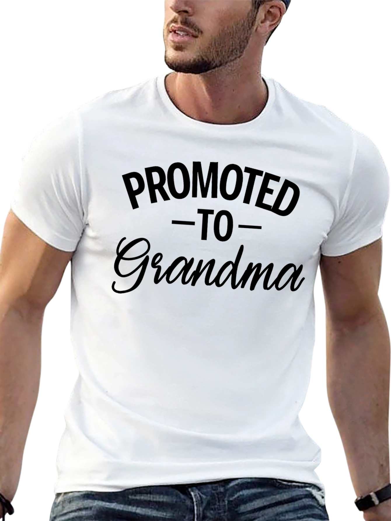 Promoted to Grandma Black T-Shirt