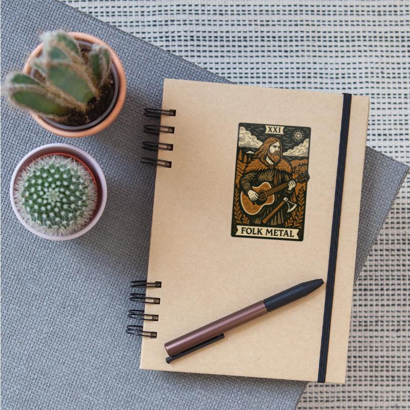 Folk Metal Tarot Card – Nordic Axe & Acoustic Fury