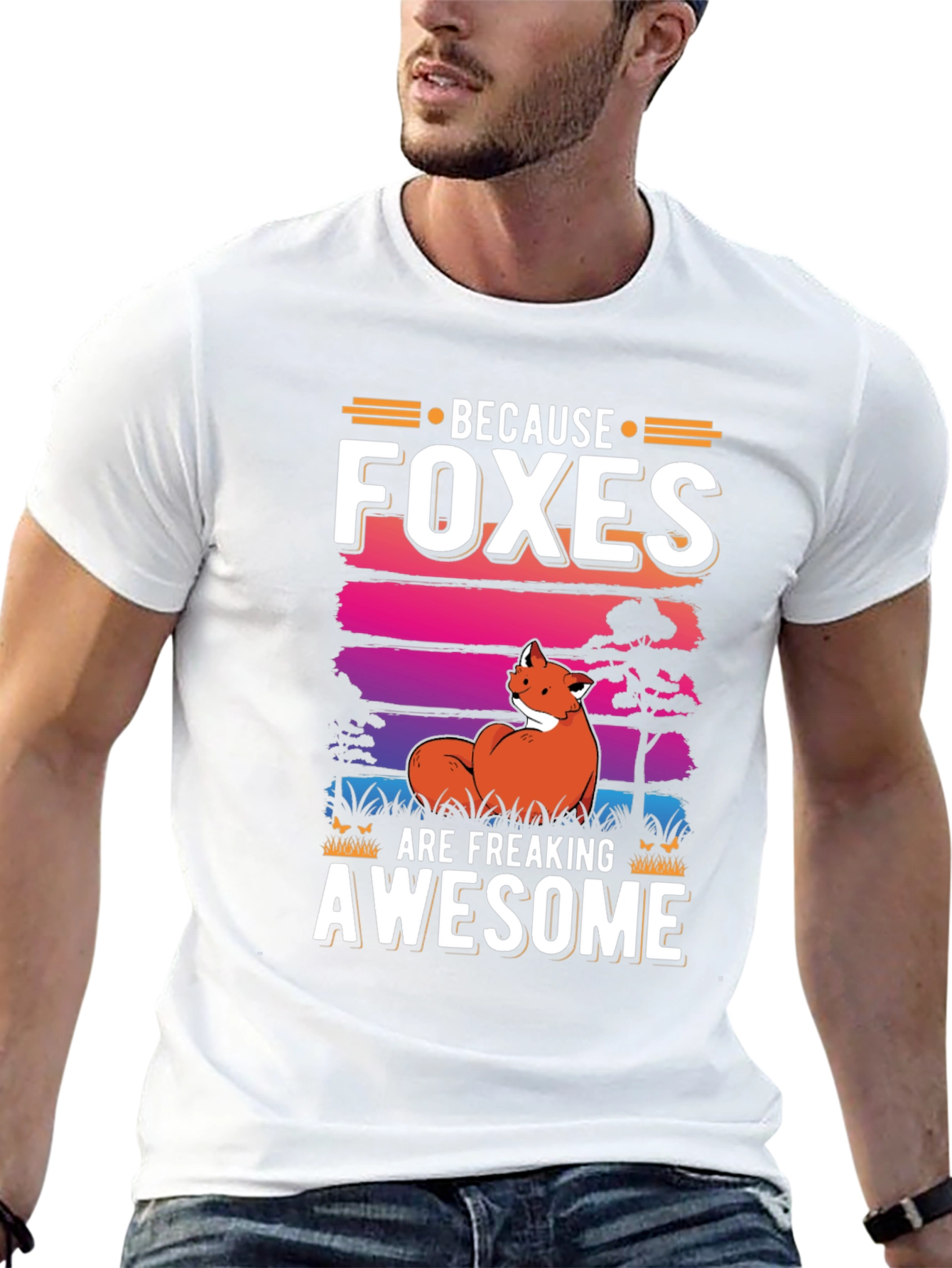 Foxes Are Awesome Graphic Tee - Unisex Black Shirt
