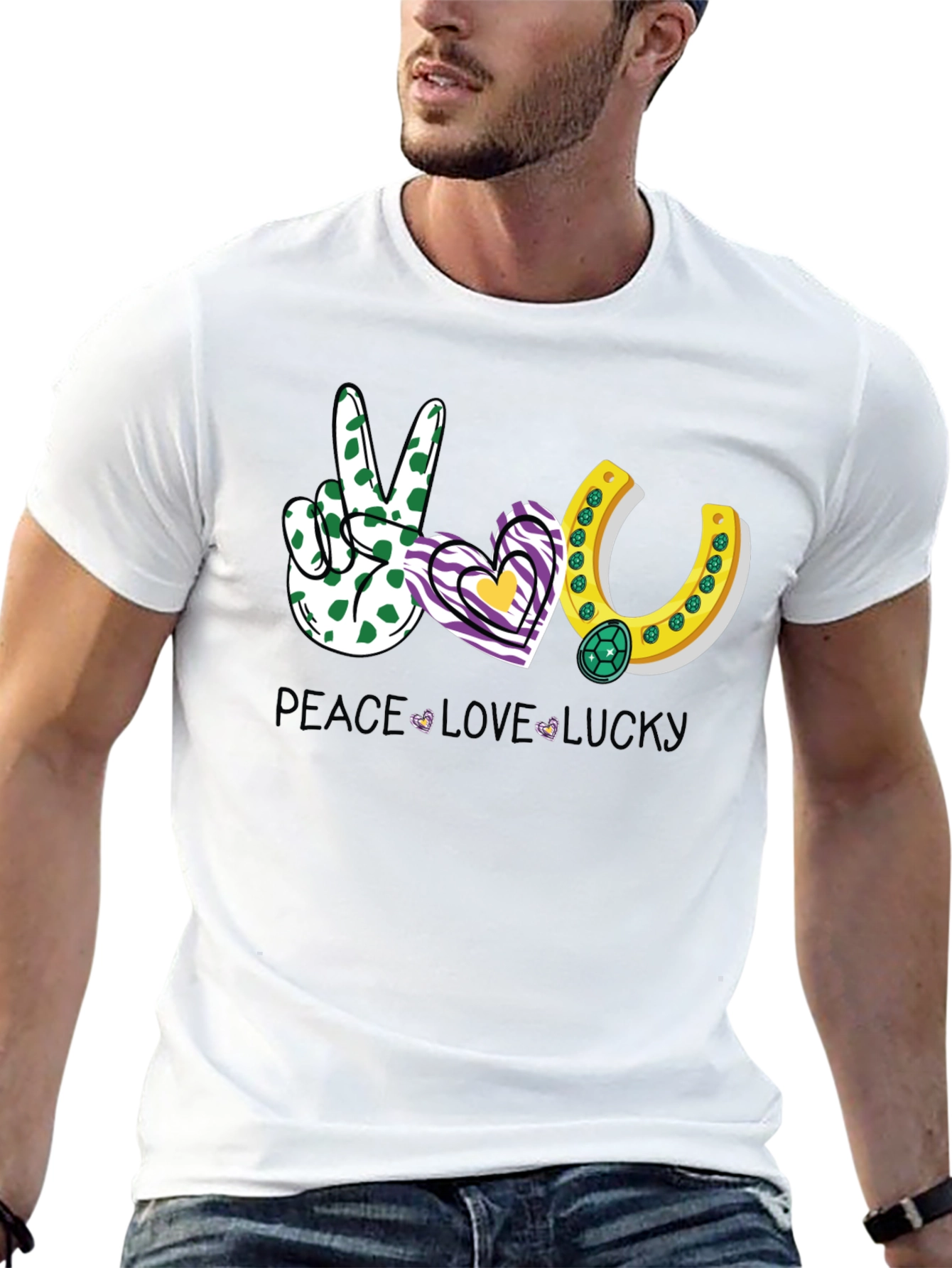 Peace Love Lucky Graphic T-Shirt