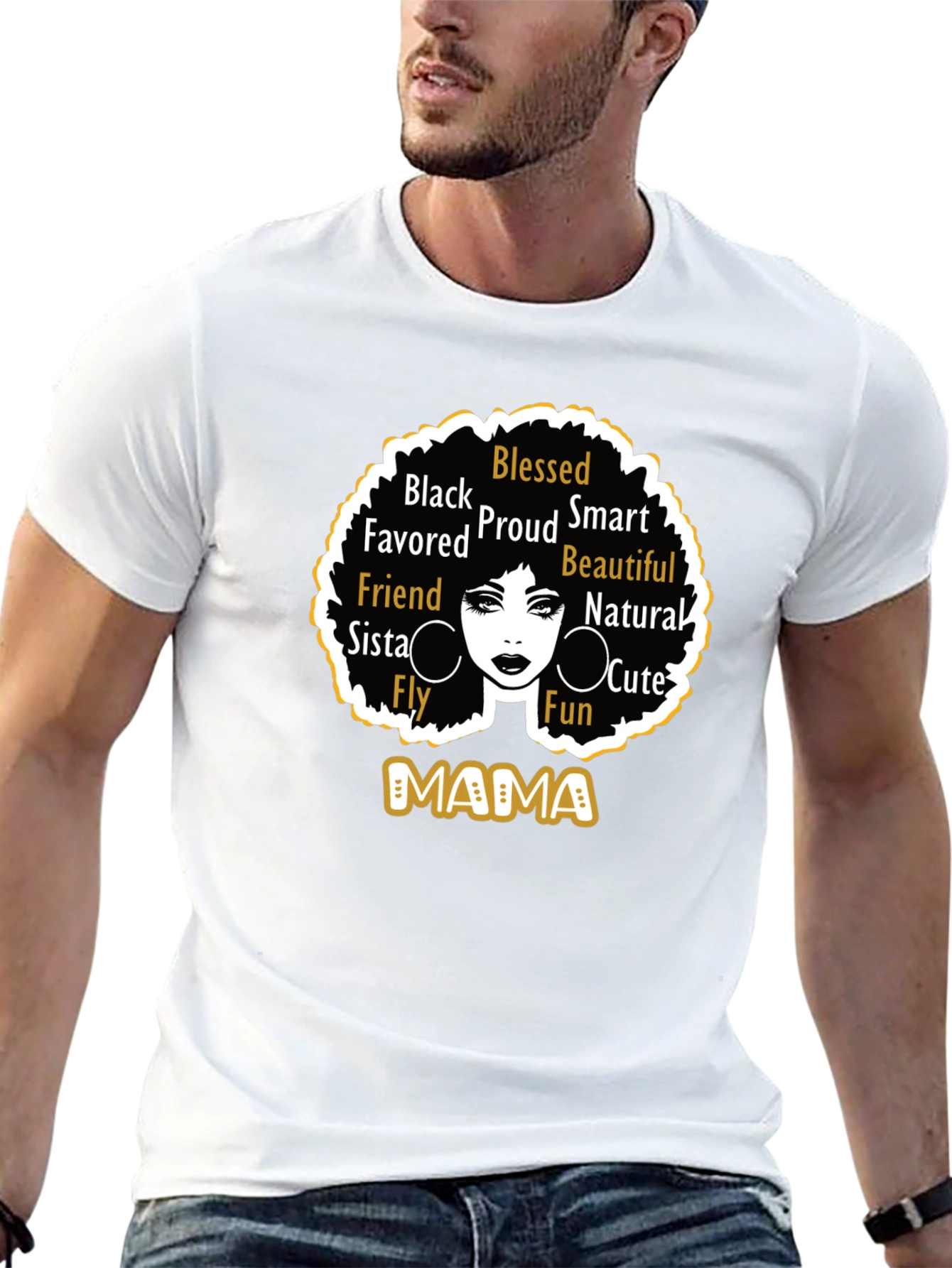 Black Mama Graphic Tee - Blessed Proud Beautiful