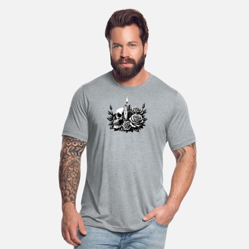 Gothic Skull and Roses Graphic Art