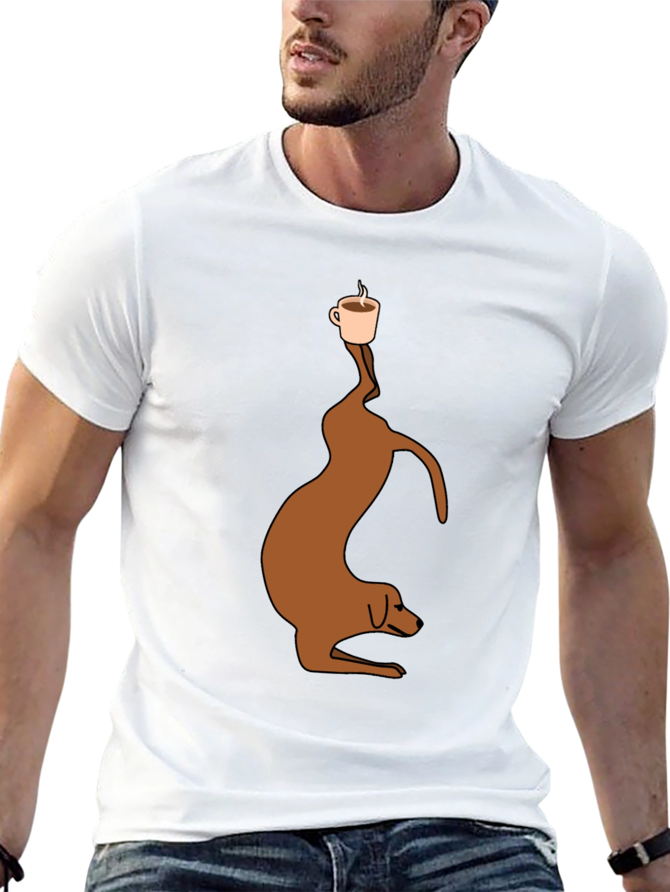 Coffee Balance Dog T-Shirt – Funny Dog Lover Tee